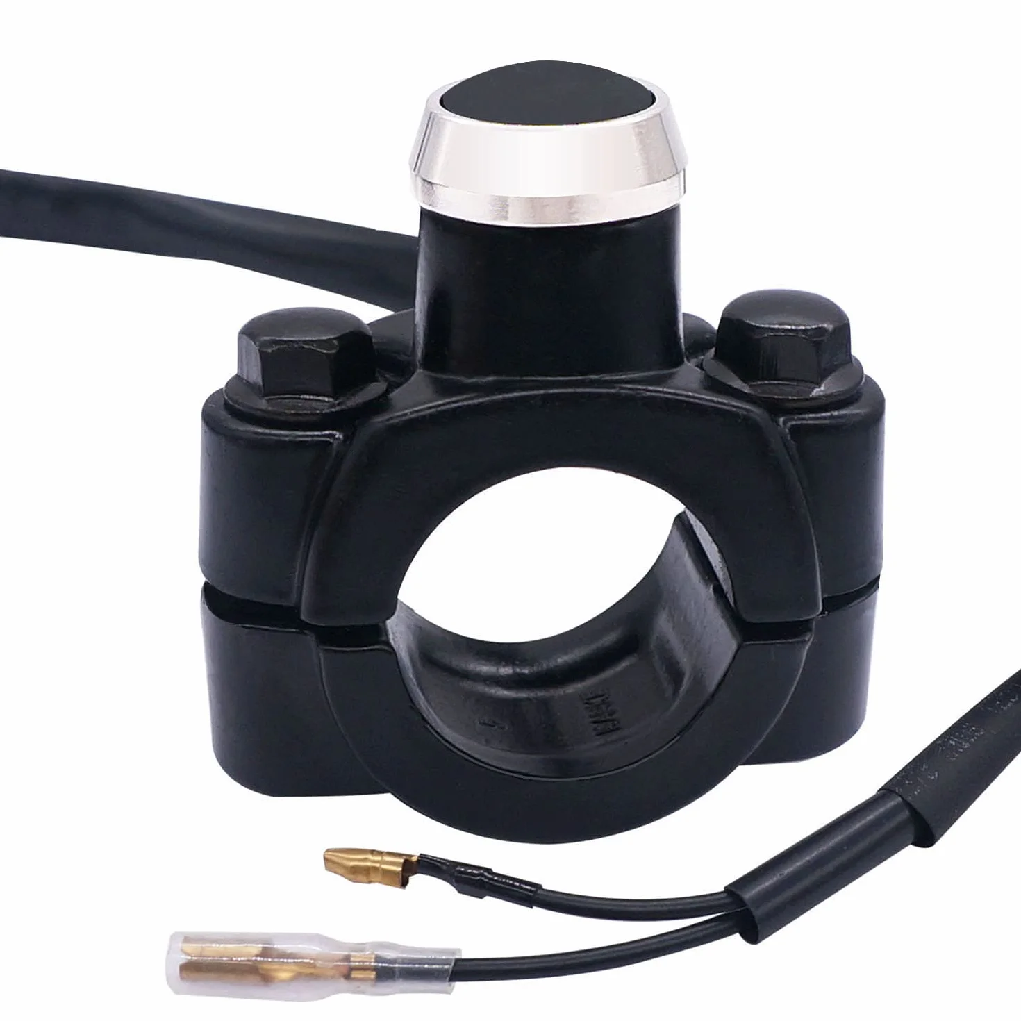 Greluma 12V Interruttore a pressione 22mm (7/8") con piastra di montaggio per motociclo, ATV, Scooter