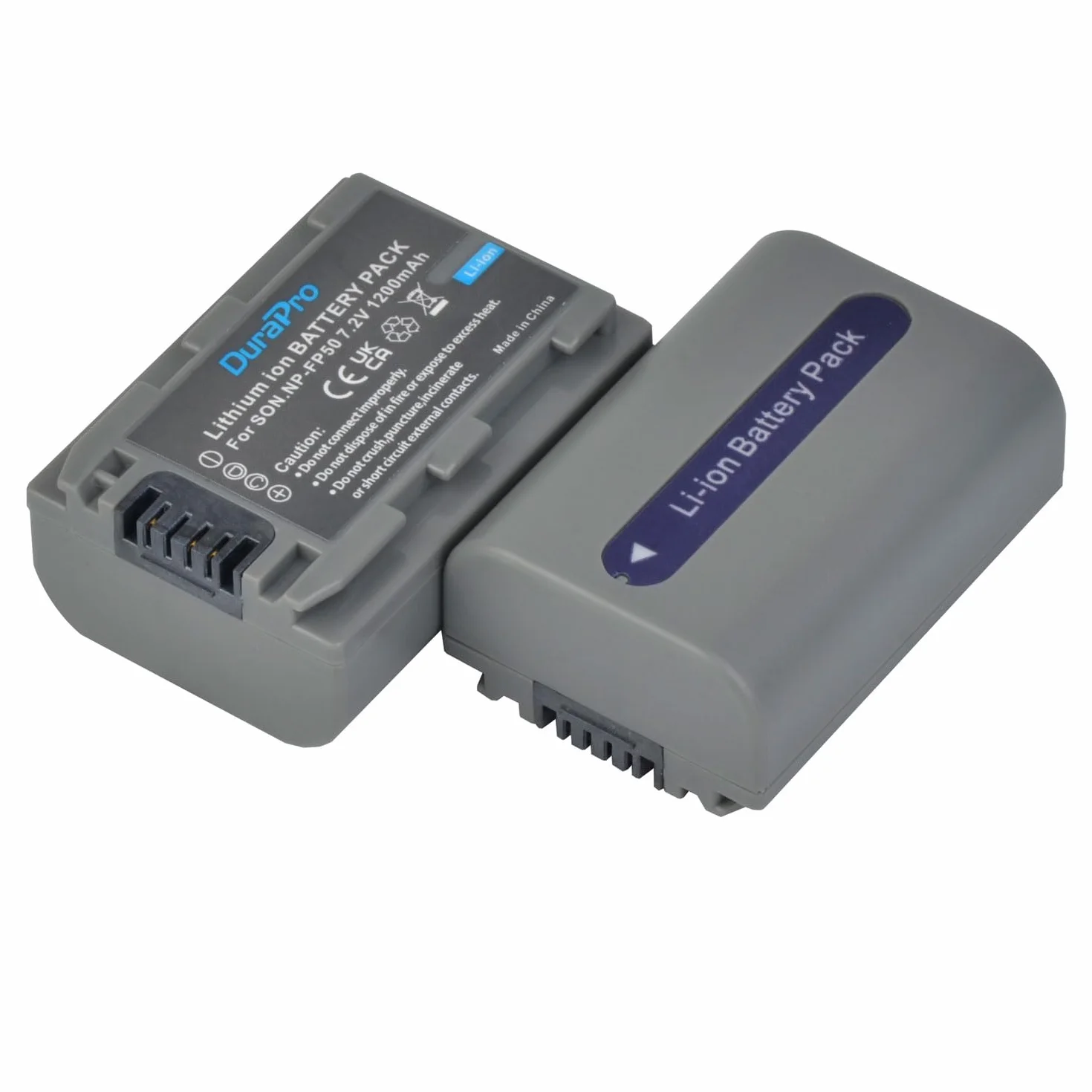 DuraPro 2 batterie NP-FP50 + caricatore LCD Dual USB per Sony NP-FP50 NP-FP30 DCR-DVD203E, DCR-DVD205, DCR-DVD205E, DCR-DVD304E, DCR-DVD305, DCR-DVD305E, DCR-DVD403, DCR-HC96 DCR-SR30 DCR-SR40