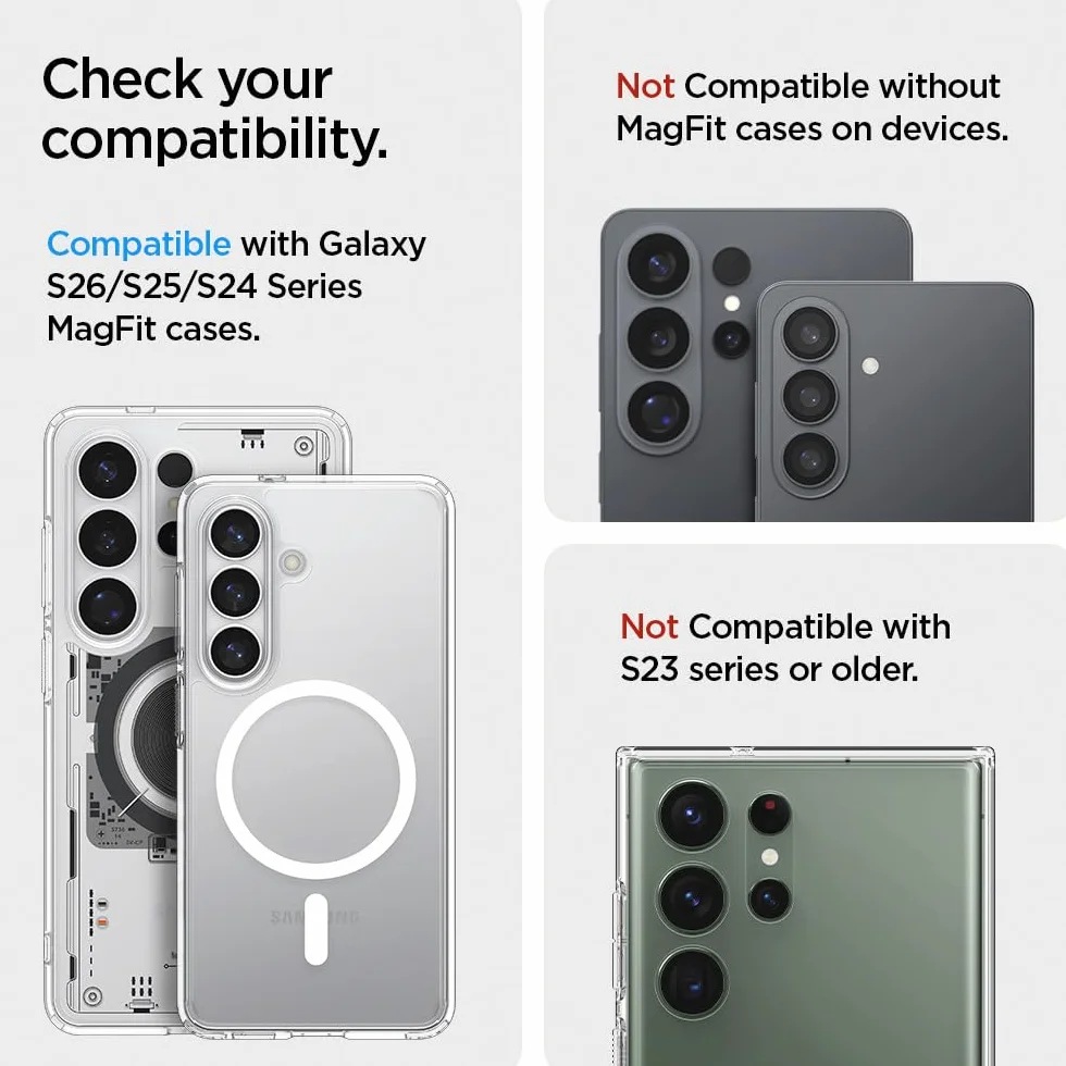 Spigen Valentinus MagFit+ Portafoglio Magnetico Compatibile con Samsung Galaxy S26 & S25 Serie, S25 Edge e Z Fold 7 - Nero