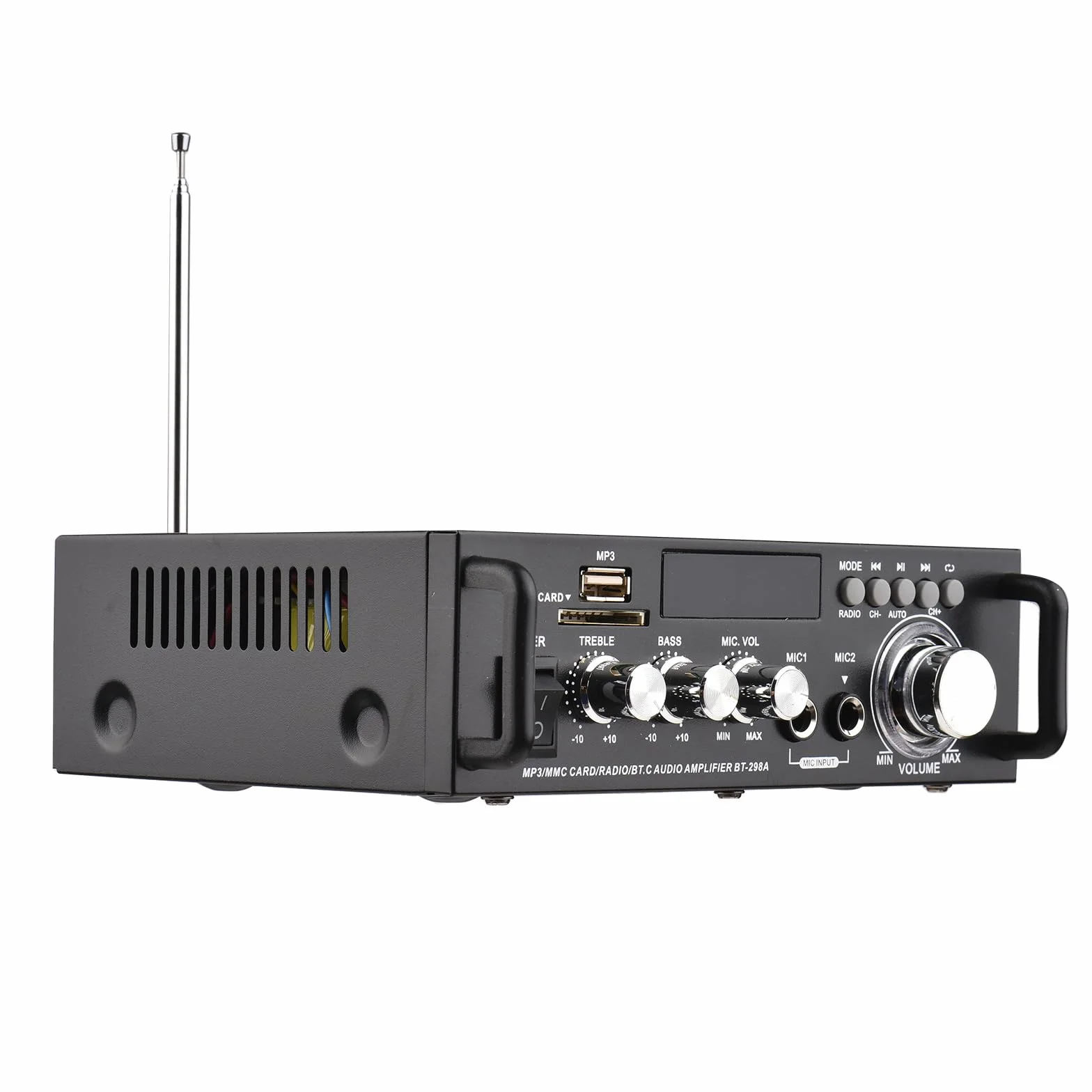 Docooler 600W Amplificatore Audio,HiFi Audio Stereo Bluetooth Radio Portatile per Auto o Casa, con Telecomando ed Mini Display 2CH LCD, 12 V / 220 V