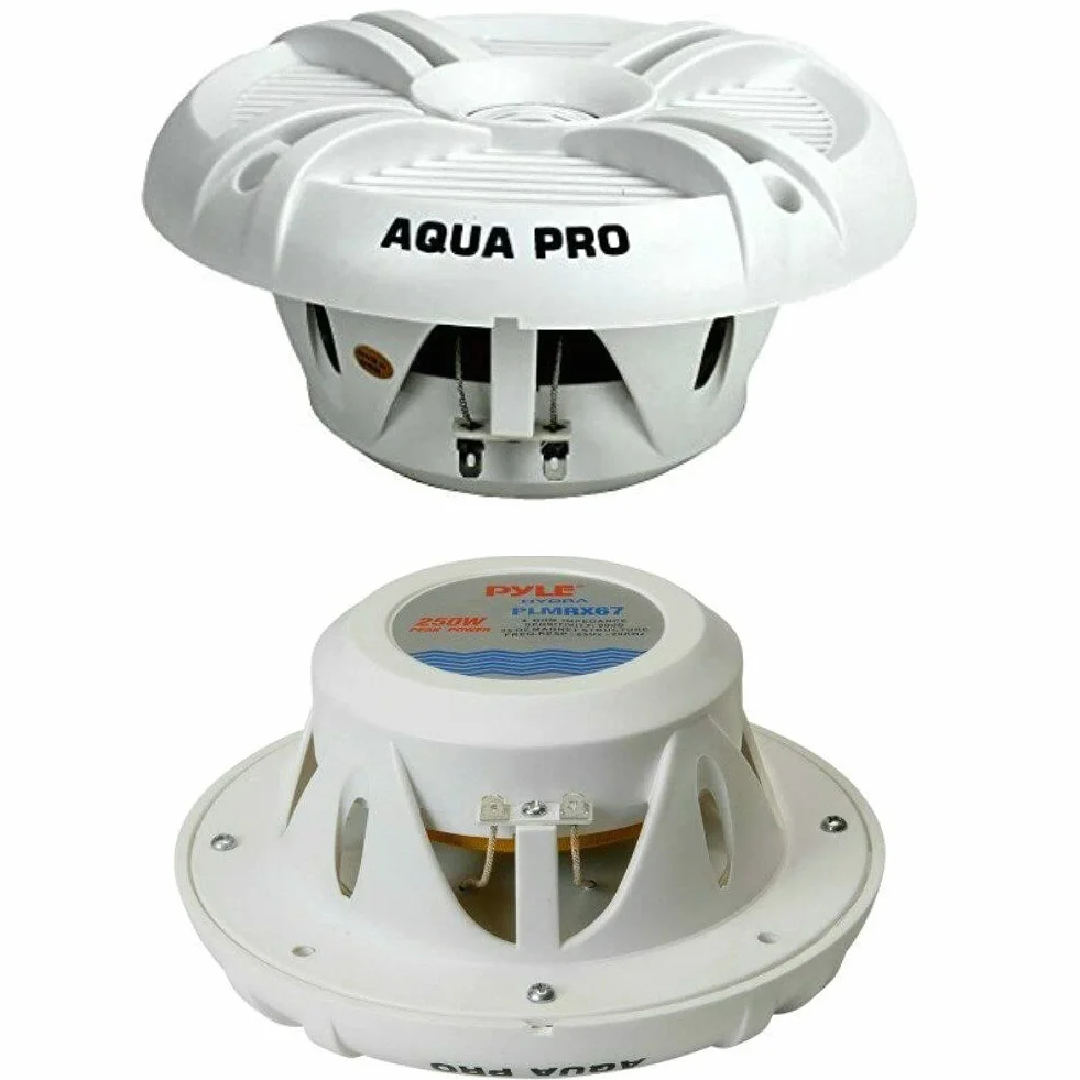 Pyle 2 ALTOPARLANTI PLMRX67 bianchi a 2 vie 250 watt max 19,3 cm impermeabili a coppia