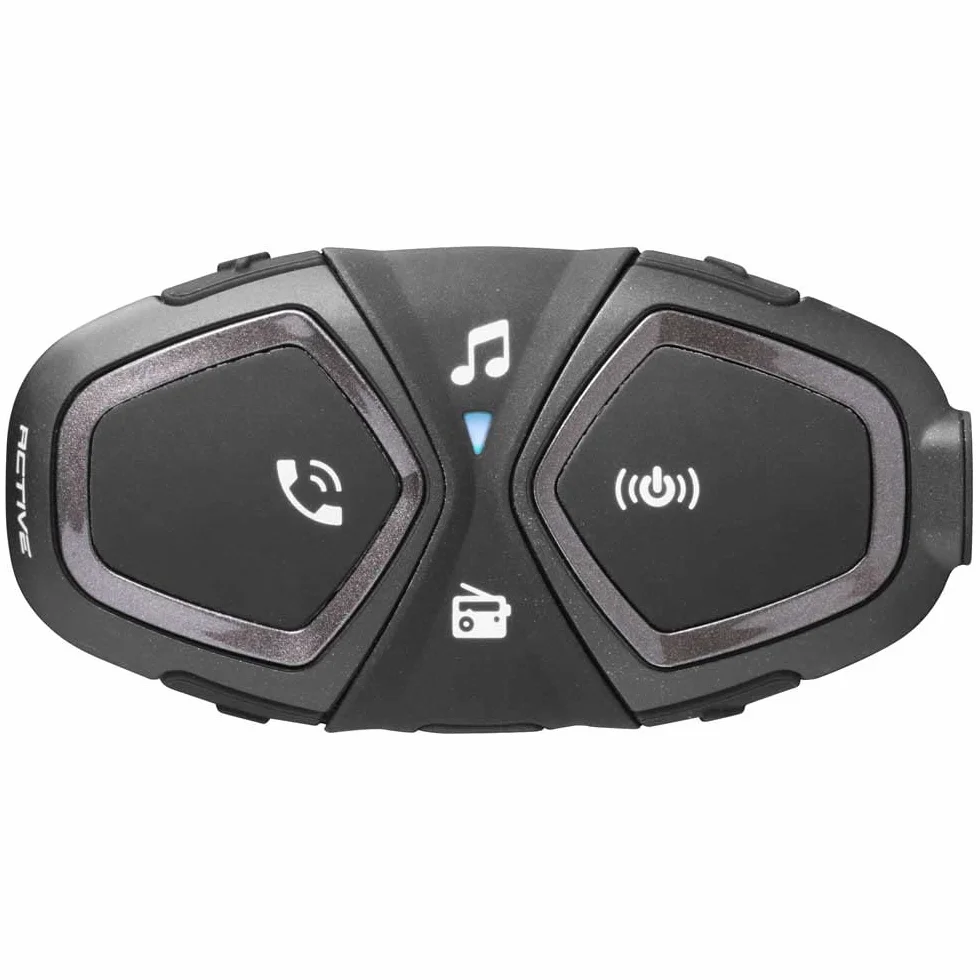 INTERPHONE ACTIVE - Singolo - Interfono Bluetooth da casco per comunicazione in moto, Fino a 4 motociclisti, Distanza massima 1Km, Autonomia 15 ore, Radio, MP3, GPS, Impermeabile IPX67.