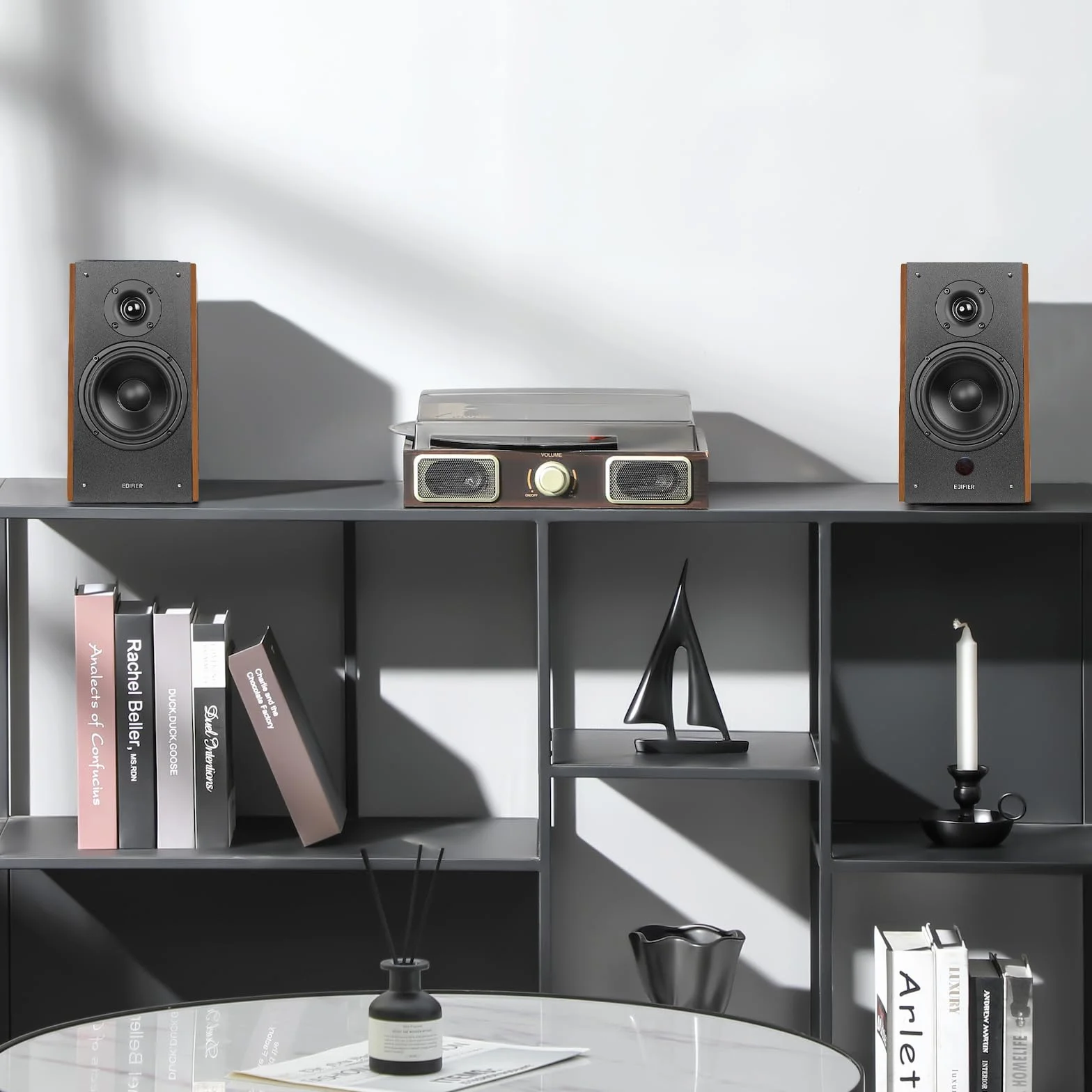 Edifier R2000DB - Kit di altoparlanti Bluetooth 2.0, con telecomando IR e ingresso ottico - 120 Watt - Warm Oak