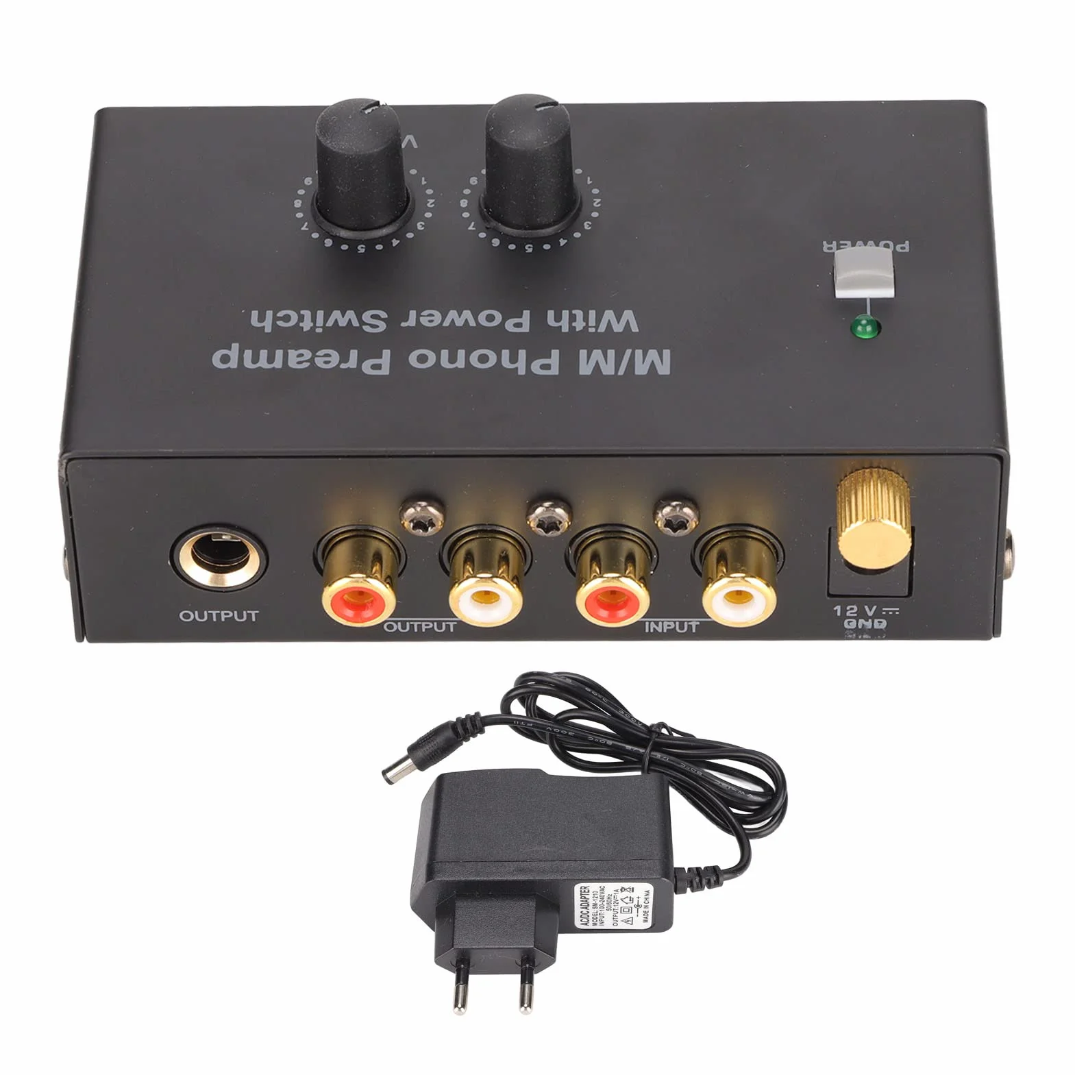 Preamplificatore Fono PP500P per Giradischi, Audio con Adattatore DC 12V
