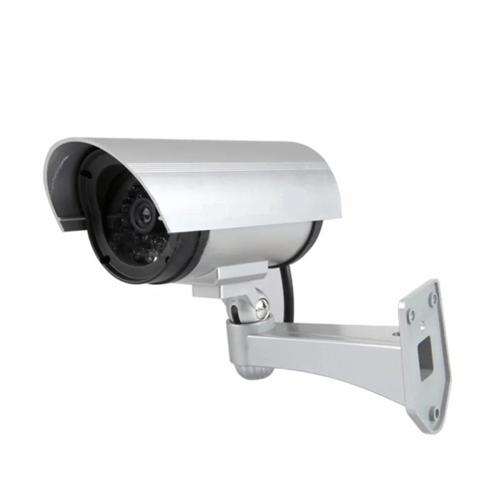 4 Telecamere di Sorveglianza Finte da Esterno Luce LED Lampeggiante Infrarossi