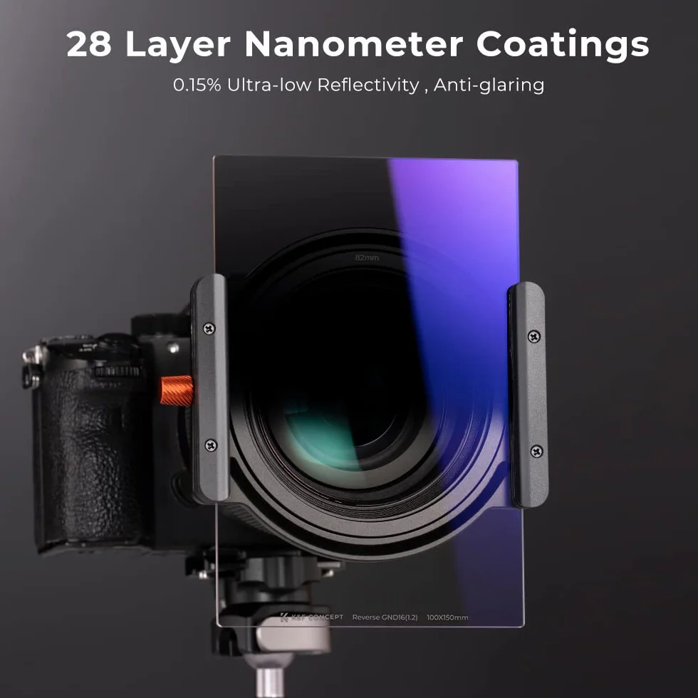 K&F CONCEPT Nano-X Filtri a Lastra Reverse GND 16 (1.2) da 100x150mm in Vetro Ottico con 28 Strati Rivestimento Nano Compatibile Nano-X Porta Filtri per Lente