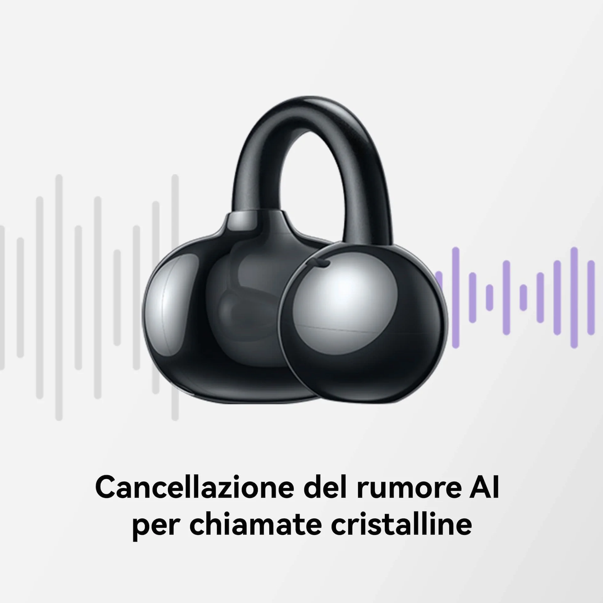 HUAWEI FreeClip, Design innovativo con clip per un comfort senza pari, Ascolta con open-ear, Cancellazione del rumore AI per chiamate, Batteria lunga durata, Android & iOS, Italia, Purple
