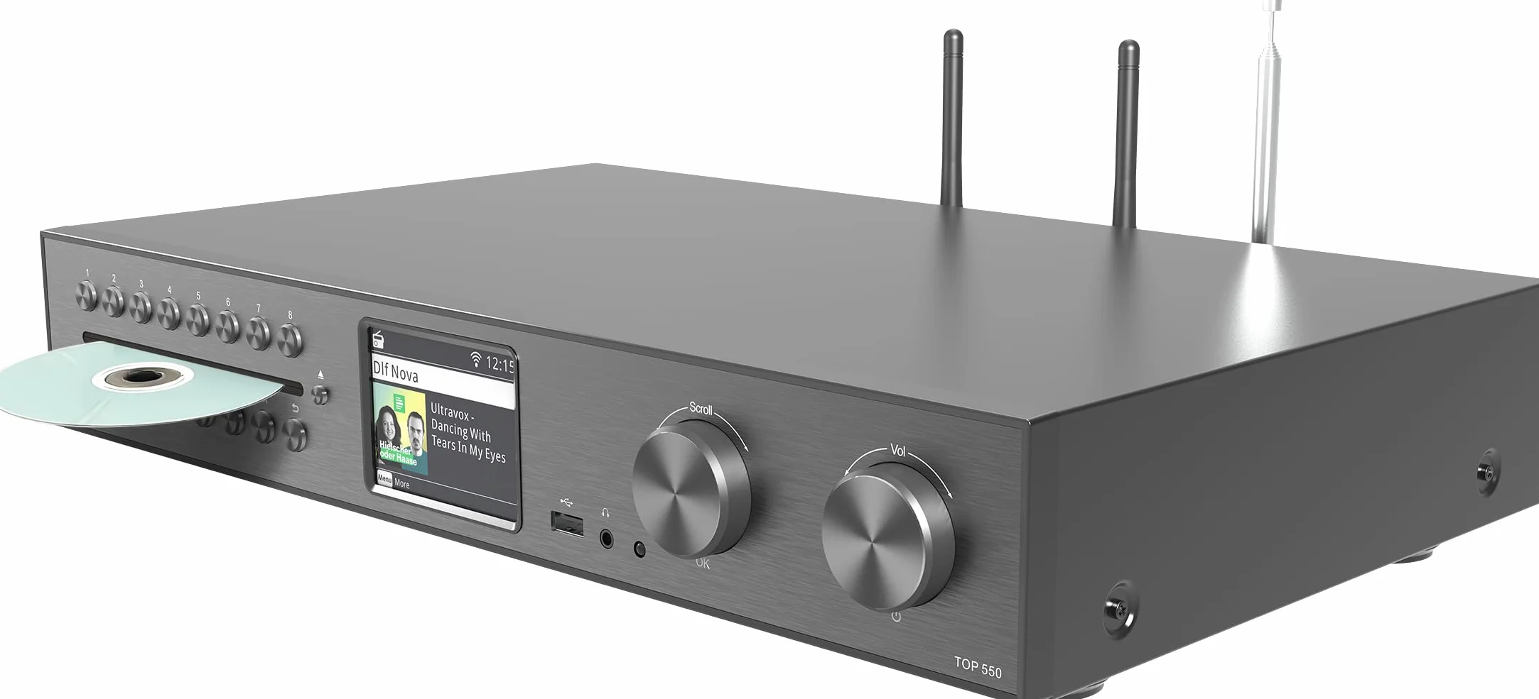 TELESTAR TOP 550 Sistema Hi-Fi con amplificatore e lettore CD 43 cm 2×30 W Radio Internet DAB+ Bluetooth Nero