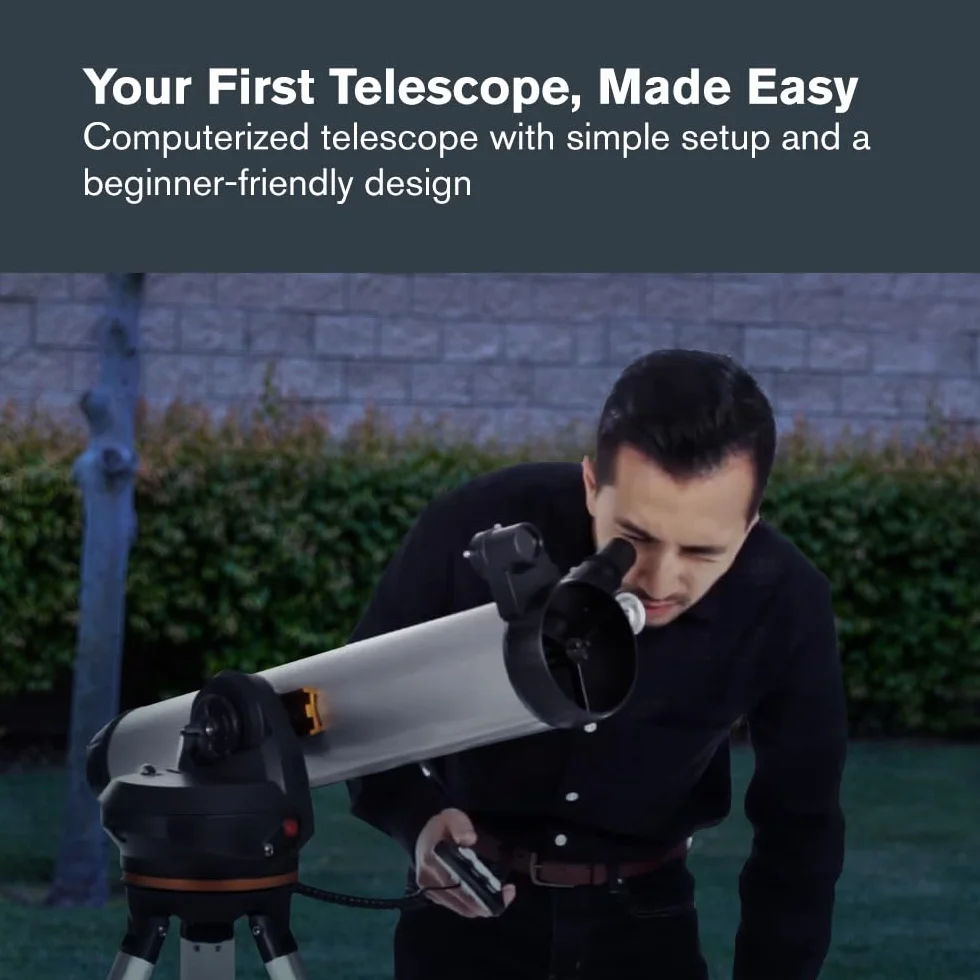 Celestron 31150 LCM 114 Telescopio riflettore newtoniano computerizzato, Argento