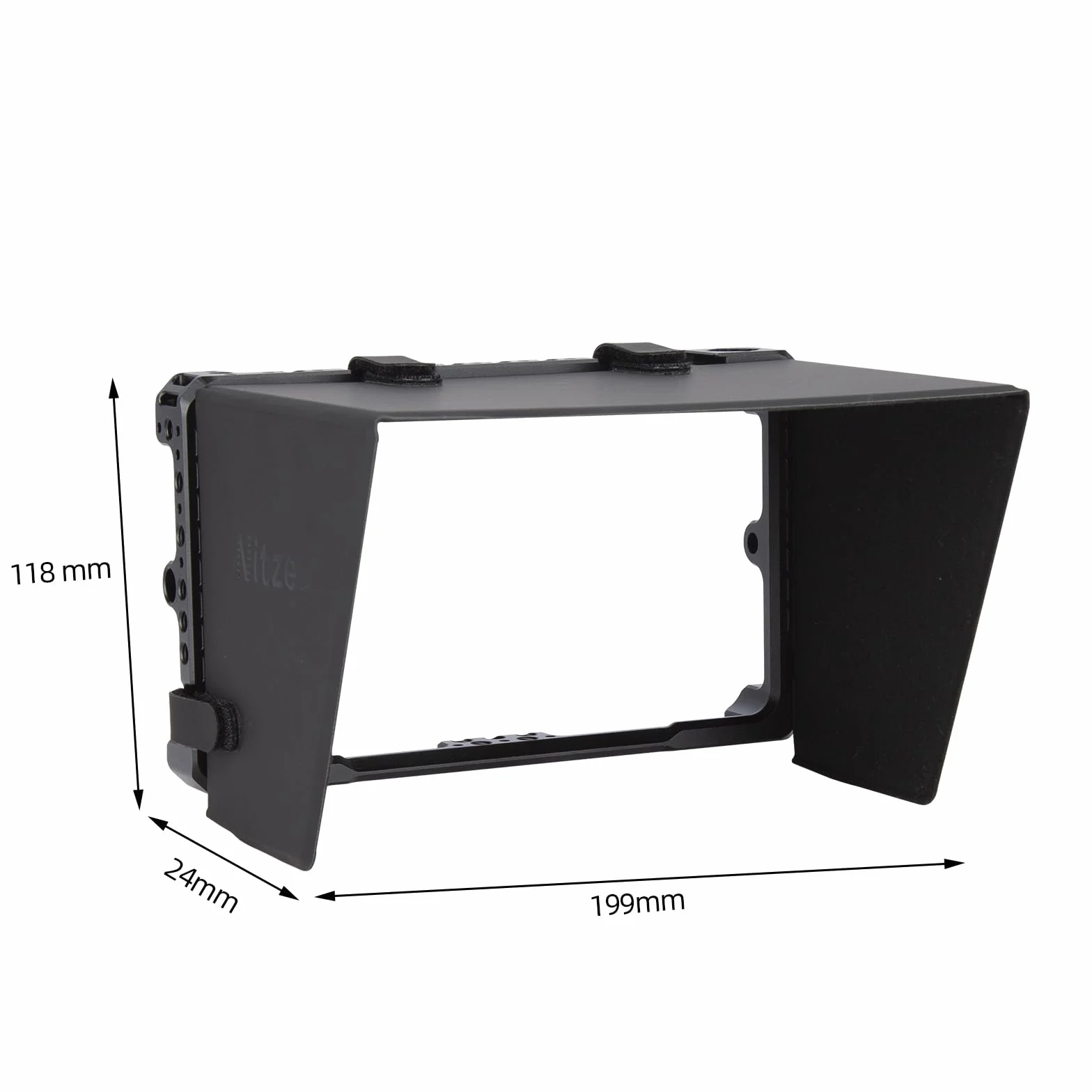 Nitze Gabbia per Monitor per PortKeys LH7C / LH7P / LH7H con PU Leathe Sunhood, Monitor Cage con NATO Rail Integrata e Cold Shoe - JT-I03B