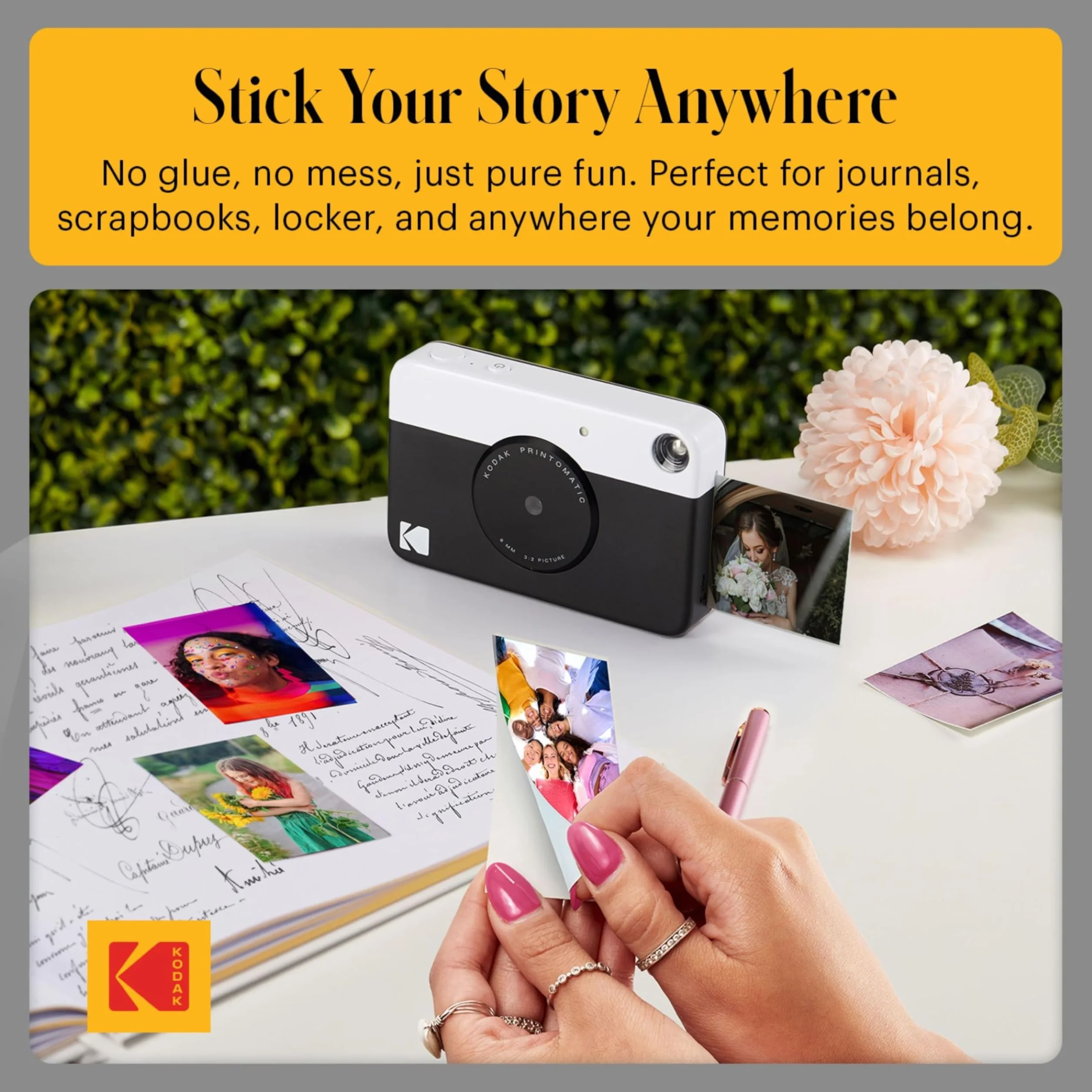 KODAK Pacchetto Base per Fotocamera istantanea Printomatic (Nero) + Carta Zink (20 Fogli) + Custodia Deluxe + Comoda Tracolla