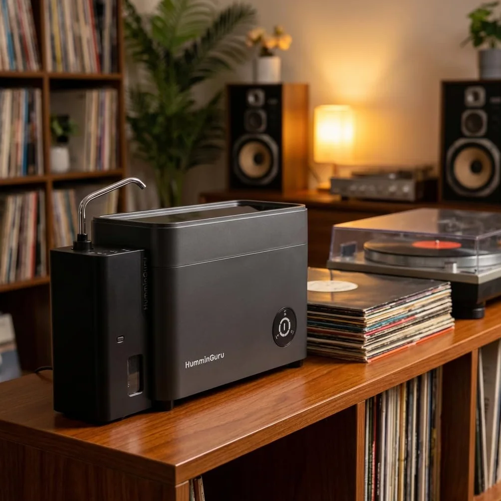 HumminGuru HG01 & NOVA Macchina per la Pulizia dei Dischi in Vinile a Ultrasuoni, Distributore d'acqua con Filtraggio dell'acqua Integrato (Distributore d'acqua + Serbatoio d'acqua da 650 ml)