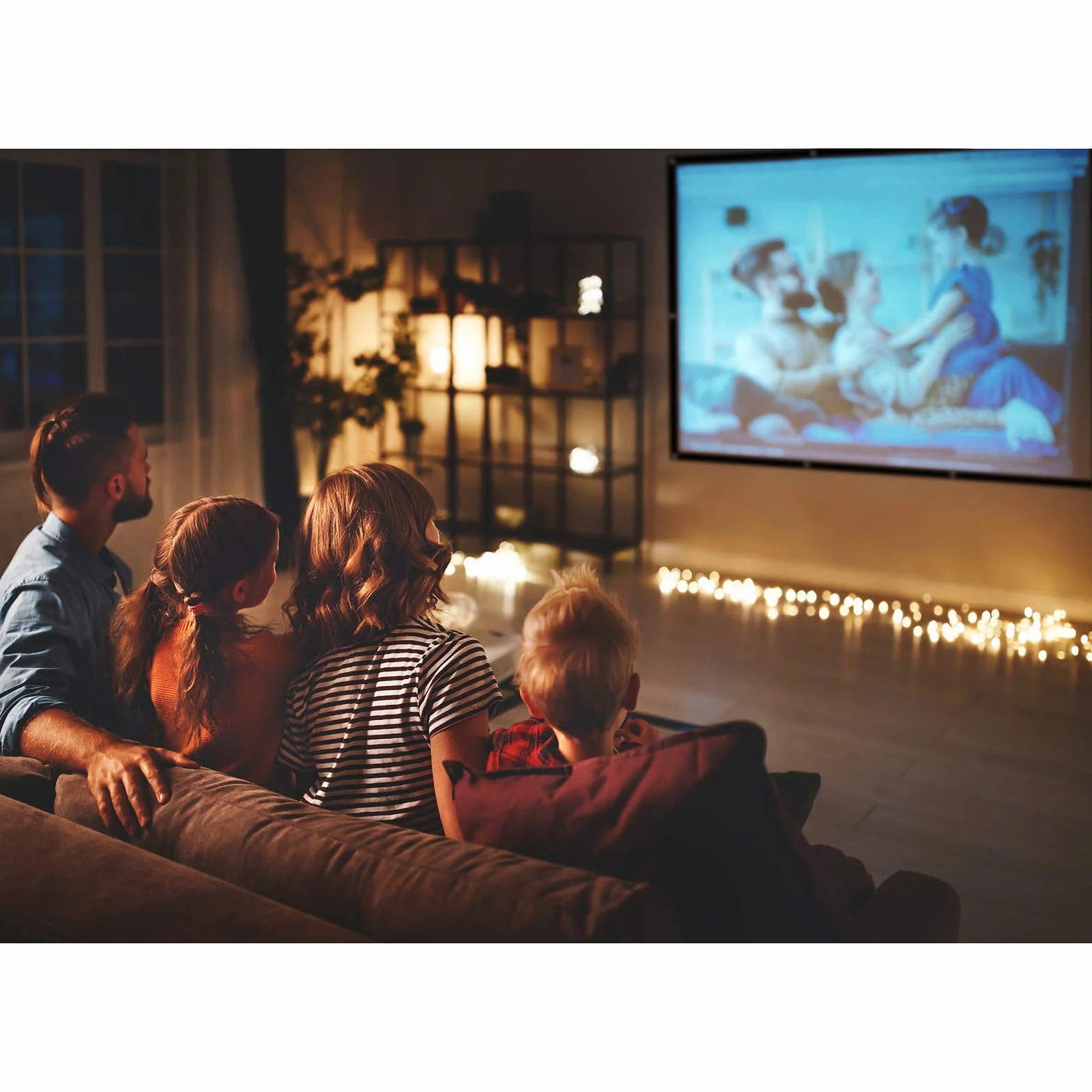 Schermo di Proiezione 150" Schermi di Proiezione Portatile 16:9 HD 4K 3D Pieghevole Lavabile Sfondo Nero per Home Cinema Riunione Aula ed Aria Aperta