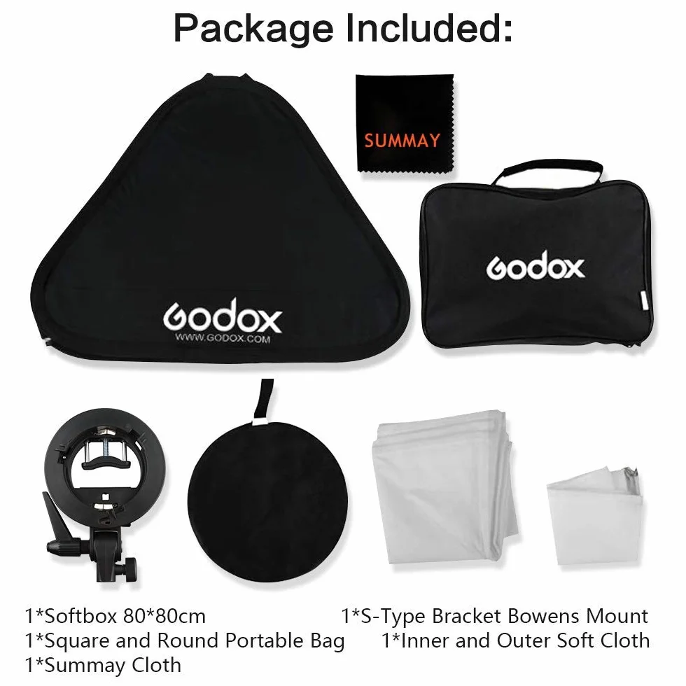 Godox pieghevole Softbox Diffusore Octobox per flash Nikon SB800 SB900 SB910 Canon 430EX 580EX2 600EX YN 560II 560III 565EX 568EX 568EX2 Godox V850 V860C (circa 80x80 cm)