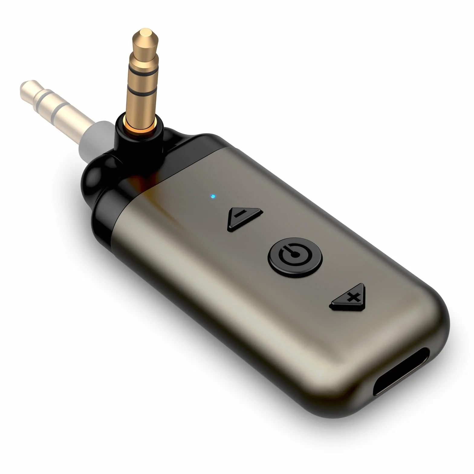 HVMLAK Air88 - Adattatore Bluetooth 5.4 AUX per autoradio da casa, con jack girevole da 3,5 mm, ricevitore Bluetooth con alloggiamento in metallo, chiamate in vivavoce, controllo della traccia del