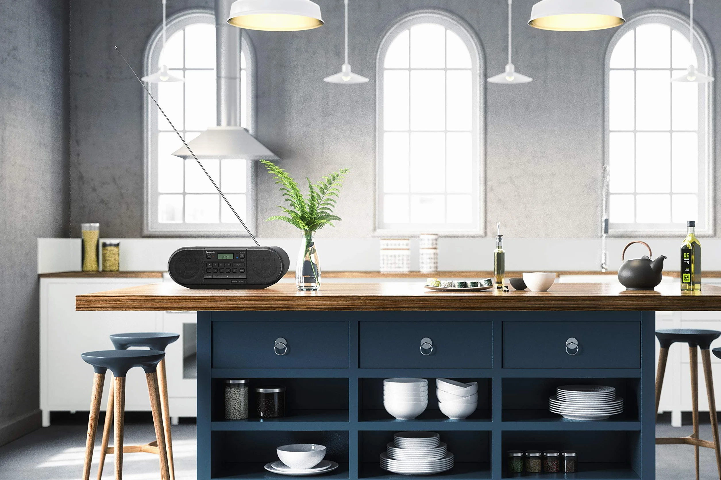 Panasonic RX-D552 Radio DAB+, Bluetooth, Lettore Cd, Design Vintage, 20W, USB, Telecomando Incluso, Portatile, Sound Booster, Nero
