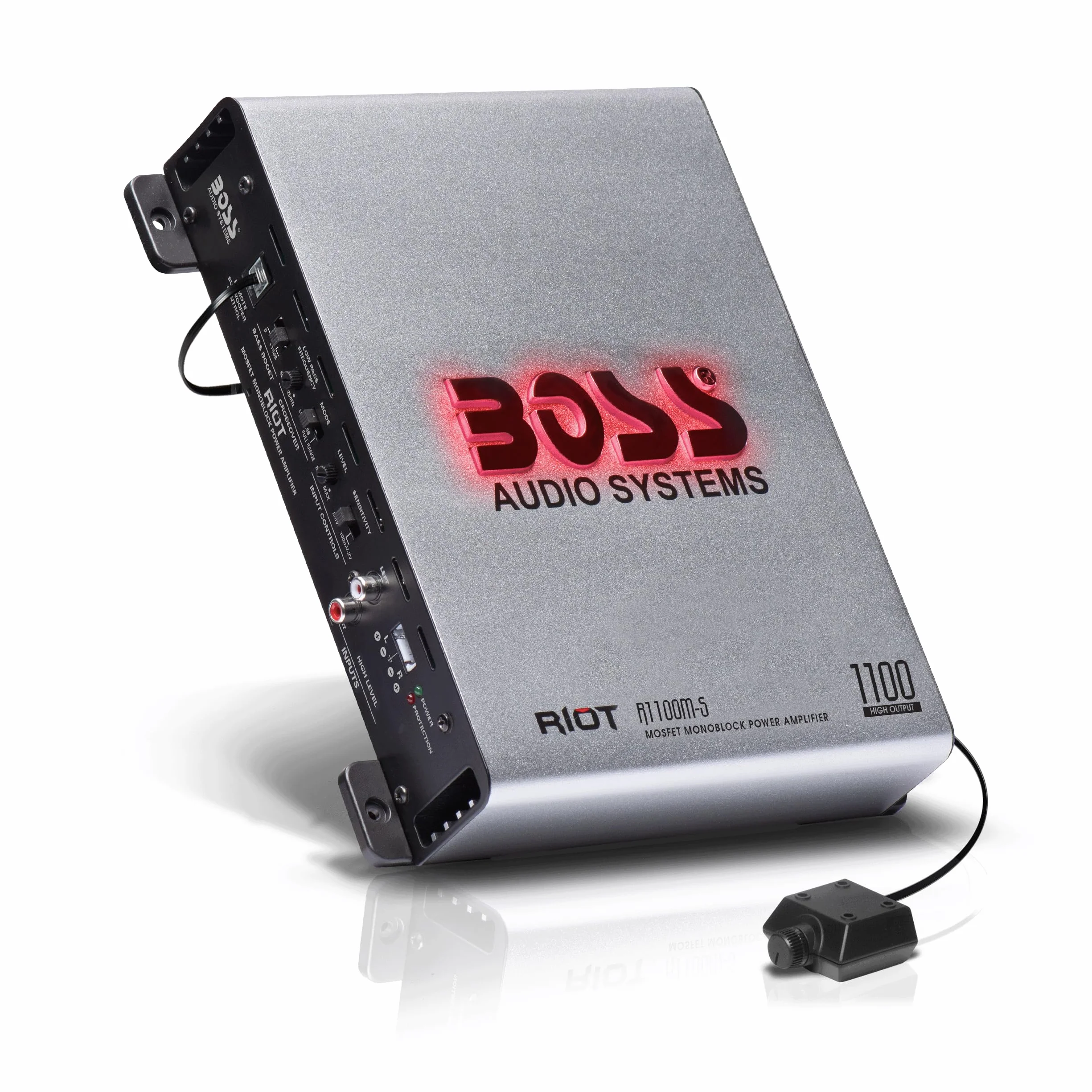 BOSS Audio Systems R1100M-S Riot Series Car Audio Subwoofer Amplificatore - 1100 High Output, Monoblocco, Classe A/B, 2/4 Ohm stabile, Ingressi basso/Alto livello, Crossover passa-basso, Mosfet,