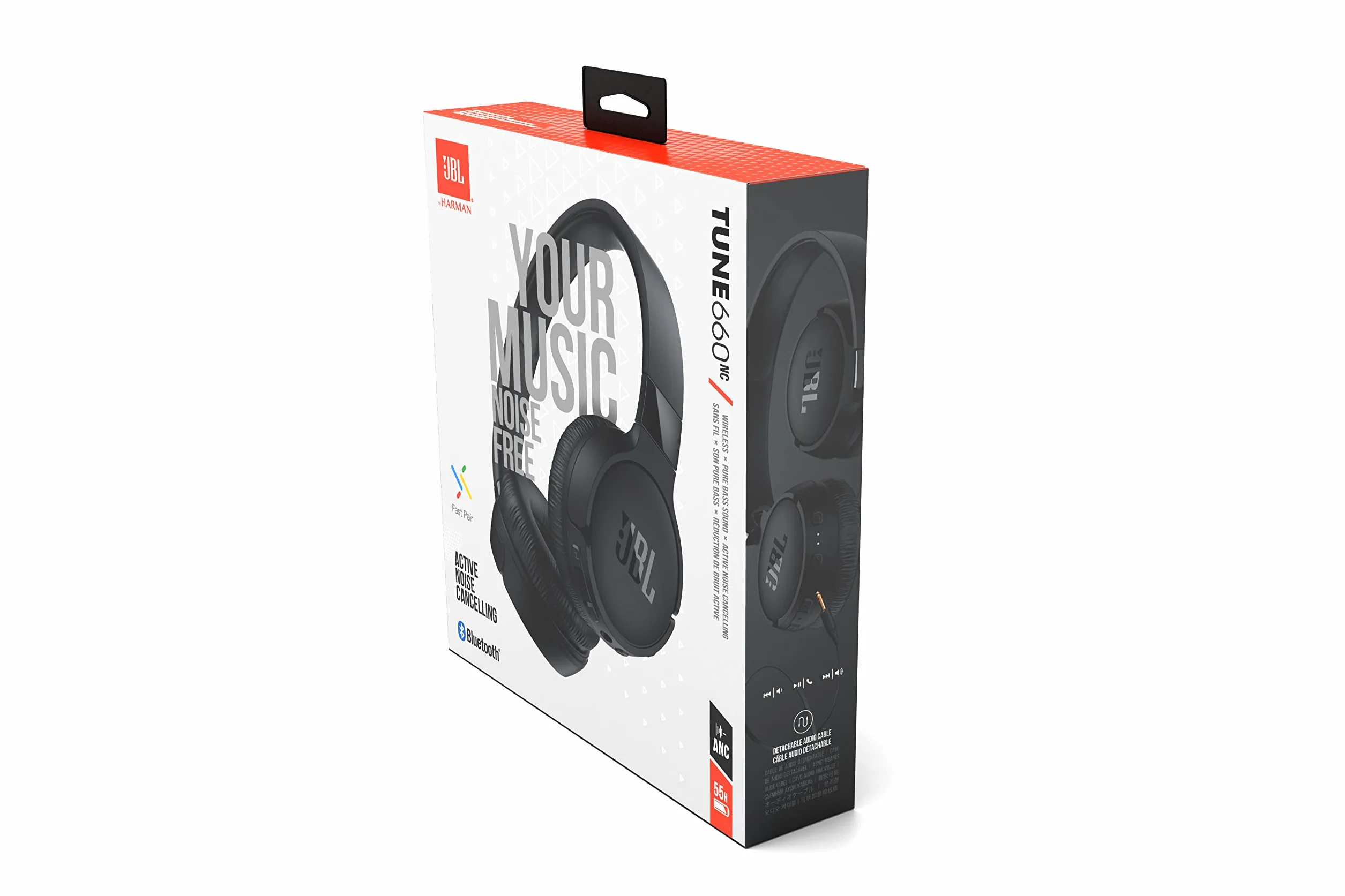JBL Tune 660 NC Cuffie on-ear wireless Bluetooth cancellazione rumore Pure Bass Sound 44 ore nero