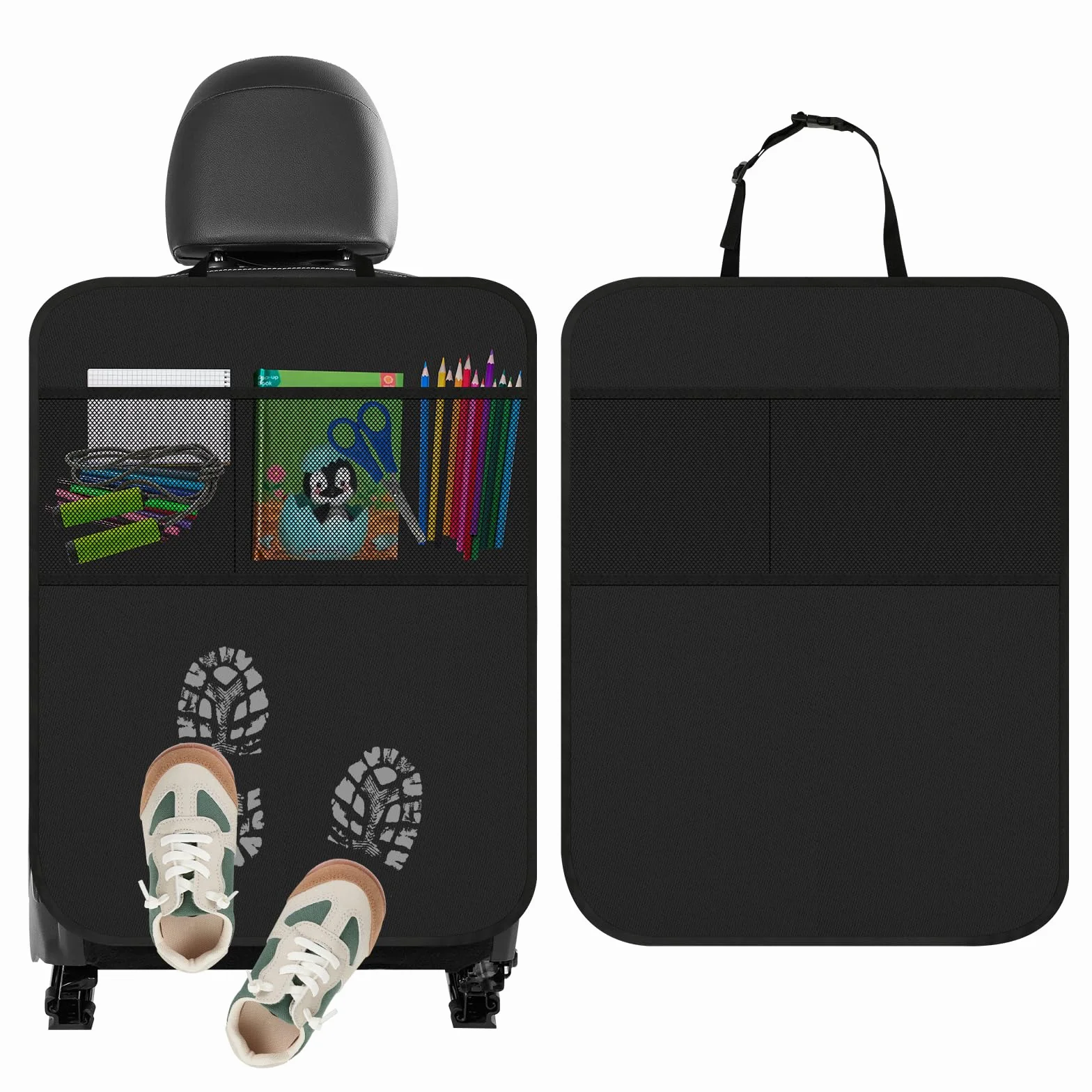 Cozary Protezione Sedili Auto 70x50 cm Tessuto Oxford Impermeabile Antisporco Organizer Sedile