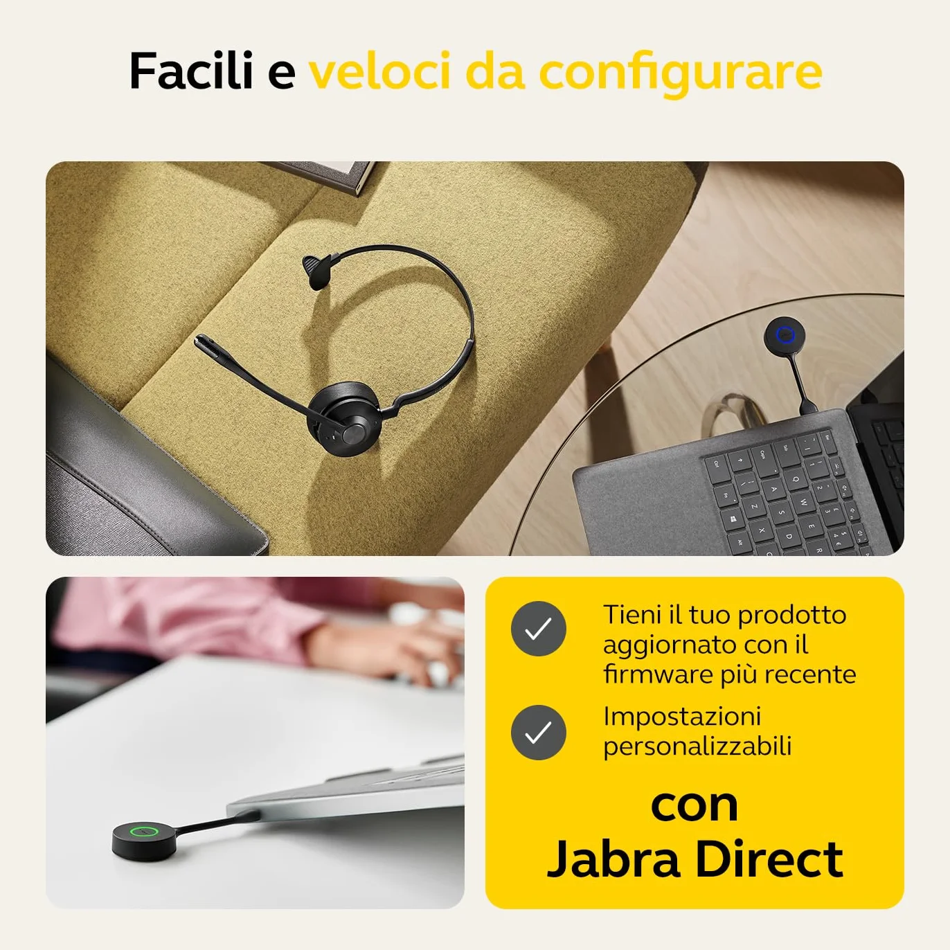 Jabra Engage 55 Cuffie Wireless Mono con Adattatore DECT, Senza supporto, Ottimizzato per Microsoft Teams, Mono, USB-A