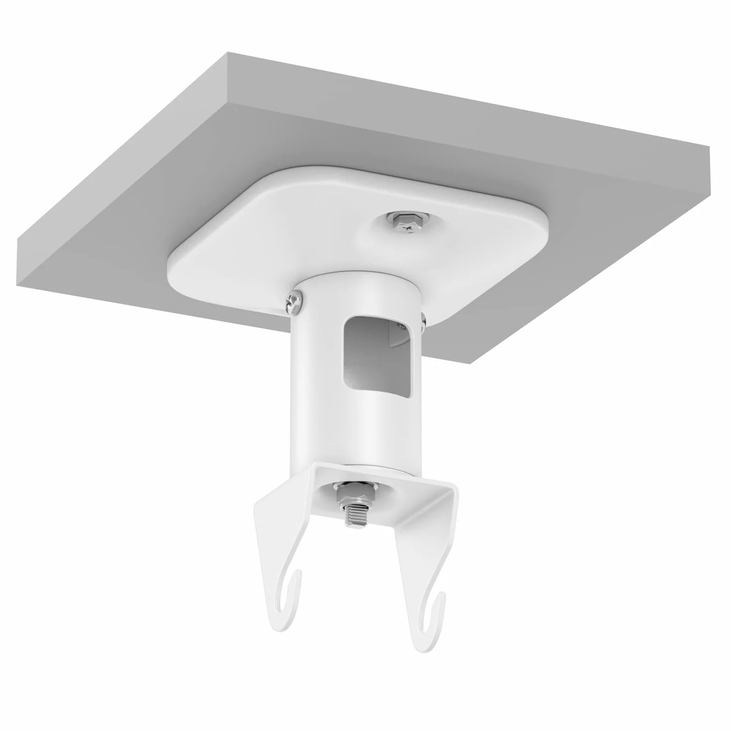 deleyCON Universal Beamer Supporto per Proiettore a Soffitto +-25° Inclinabile 360° Orientabile Resistente Fino a 15kg Supporto a Soffitto 215mm - Bianco