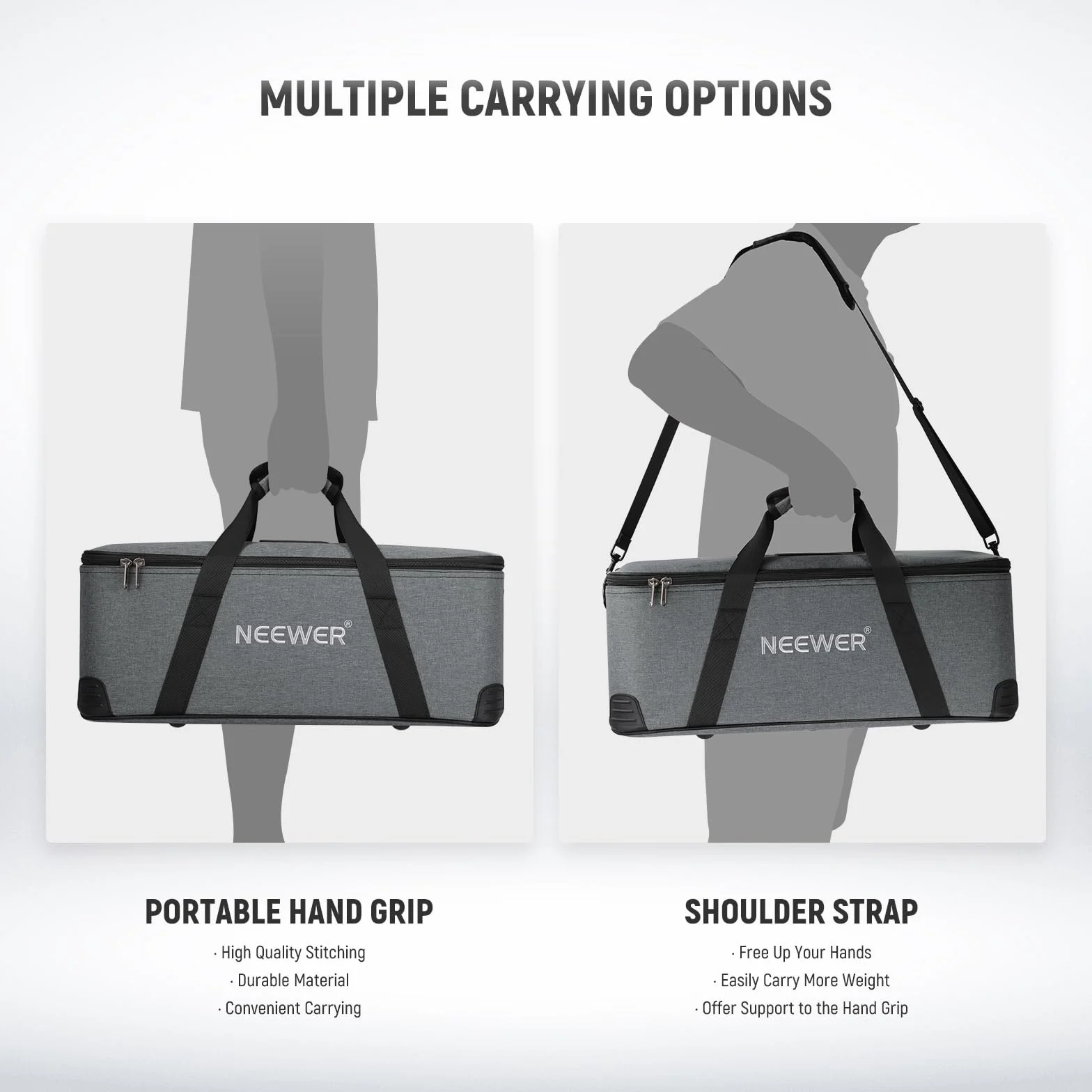 NEEWER CB200B Borsa da Trasporto con Tracolla, Maniglia, Scomparti Mobili in Schiuma per Luce da Studio, Tasca in Rete per Accessorio di Diffusore Riflettore, Custodia Resistente Antiurto Oxford, PB6