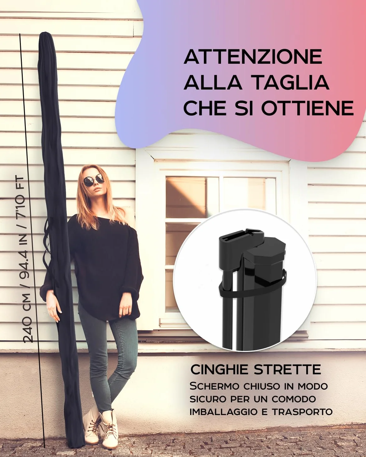 Telo Proiettore 100 Pollici - Porta il Cinema a Casa Tua con Questo Schermo per Proiettore da 16:9 Privo di Pieghe - Telo per Proiettore Portatile per Interni ed Esterni - Con Borsa e Treppiede
