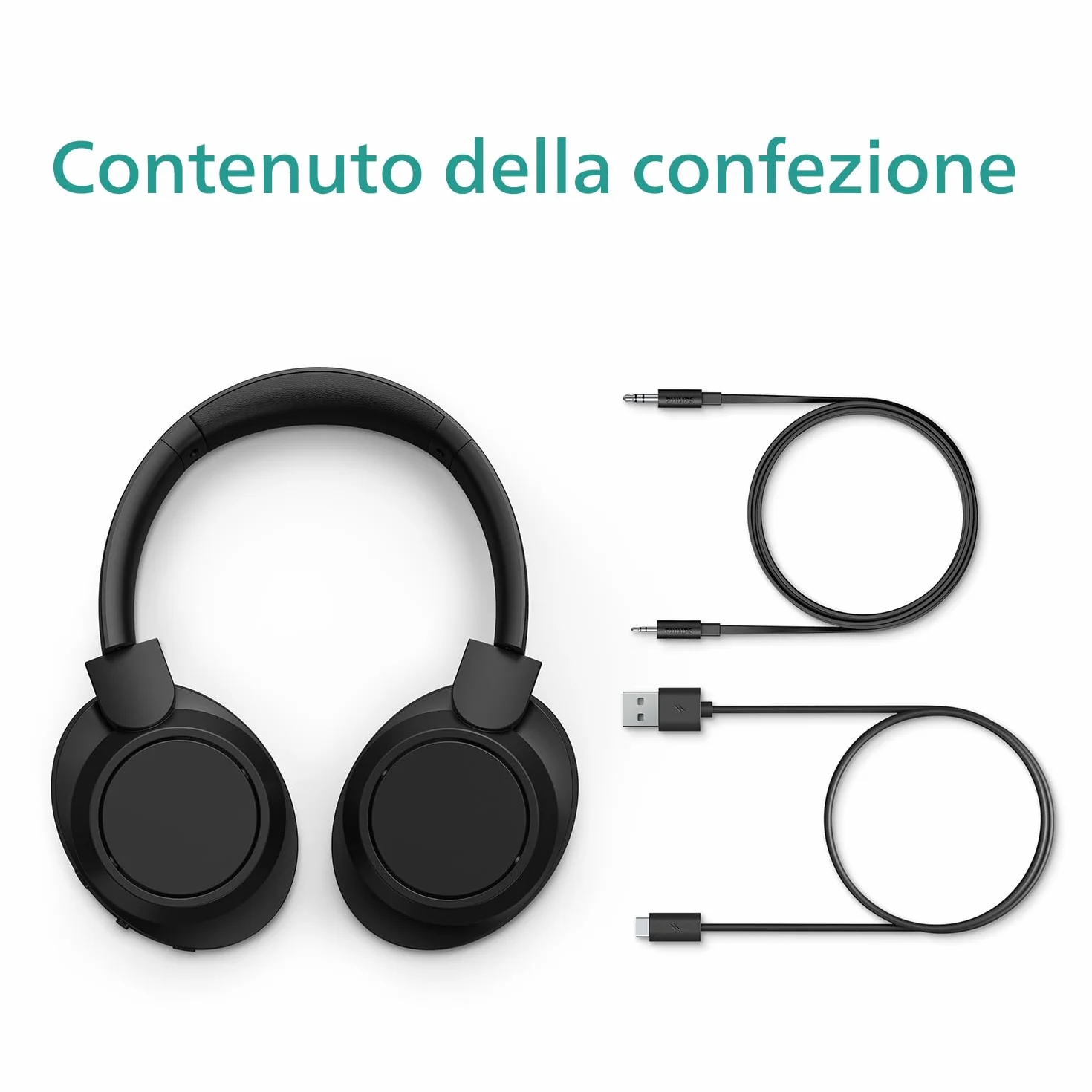 Philips TAH6509BK/00 Cuffie Bluetooth wireless Over-Ear con cancellazione del rumore - qualità superiore della chiamata, assistente vocale compatibile con 70 ore di tempo di riproduzione - Nero, 2024