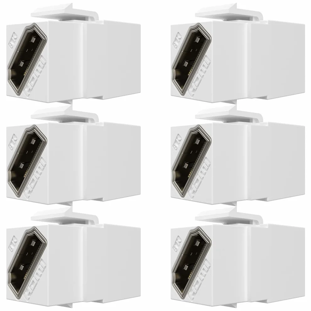 Accoppiatore Keystone HDMI 2.1a 8K 48 Gbps bianco passante confezione da 6