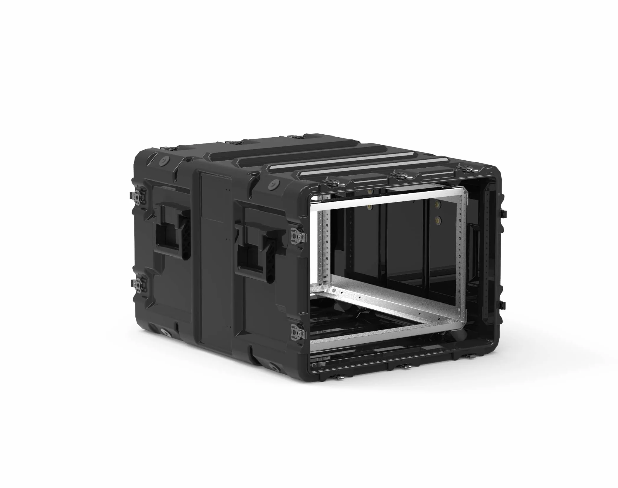 PELI Hardigg 9U Blackbox Rack Mount Case, Custodia Rack 19" Portatile Per Elettronica Sensibile, Altezza Rack: 9 U, Lunghezza Rack: 610 Mm, Fabbricato In USA, Colore: Nero