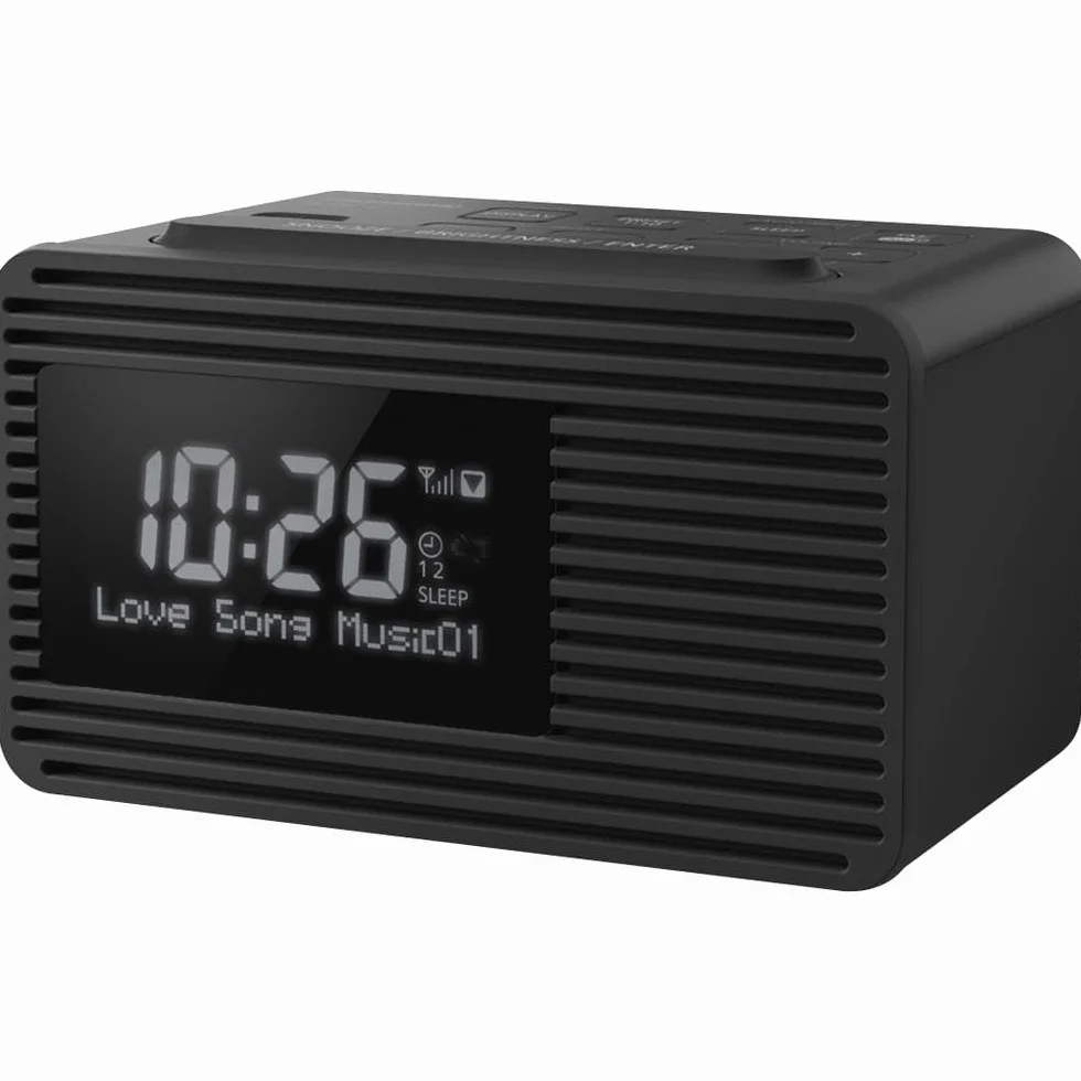 Panasonic RC-D8EG-K Radiosveglia Digitale DAB+ Ampio Display Tasto Snooze Doppio Timer Ricarica Smartphone USB Timer Sleep