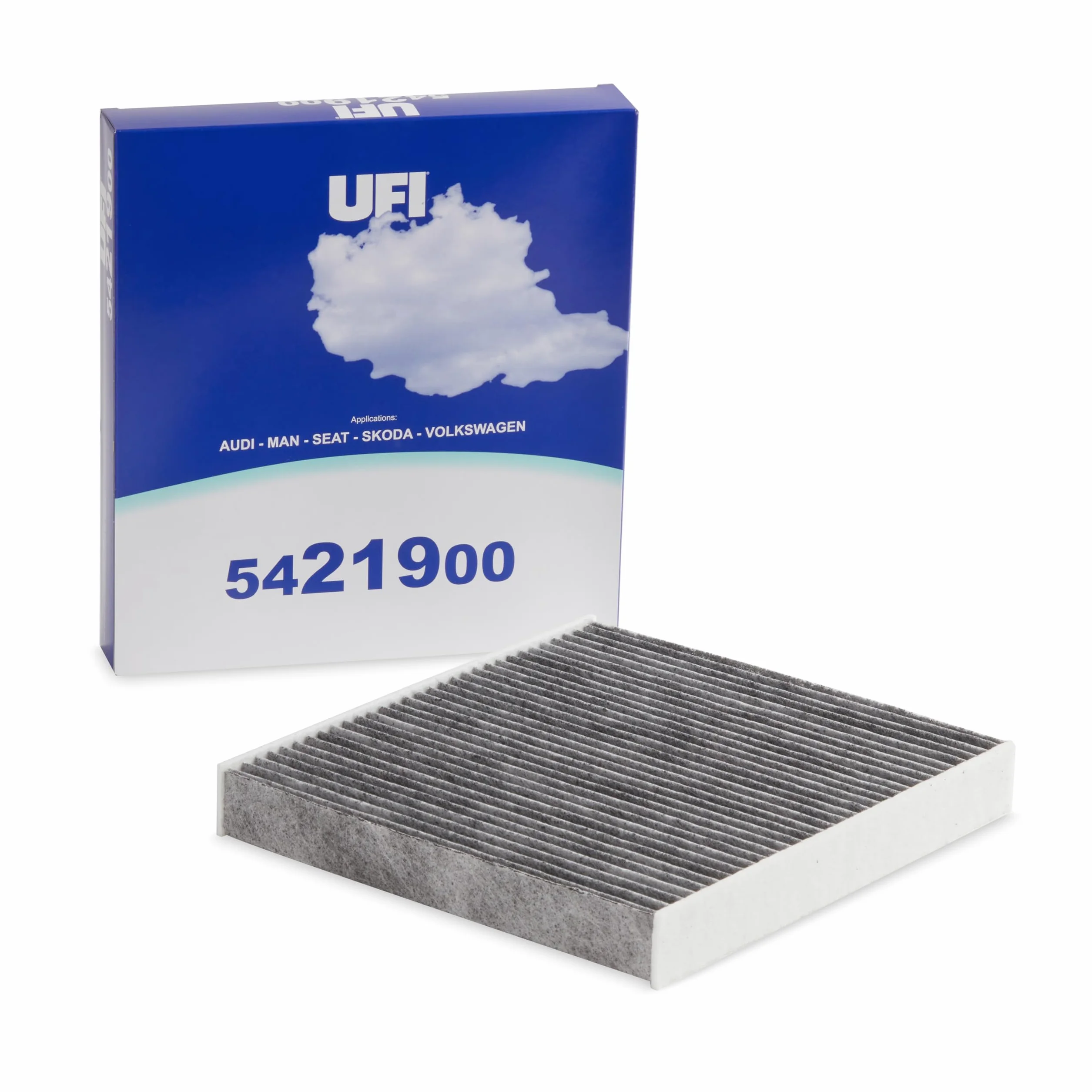 UFI Filters, Filtro Abitacolo ai Carboni Attivi 54.219.00, Filtro Abitacolo per Ricambio, Adatto a Auto, Applicabile su Diversi Modelli Audi, Cupra, Man, Seat, Skoda e Volkswagen