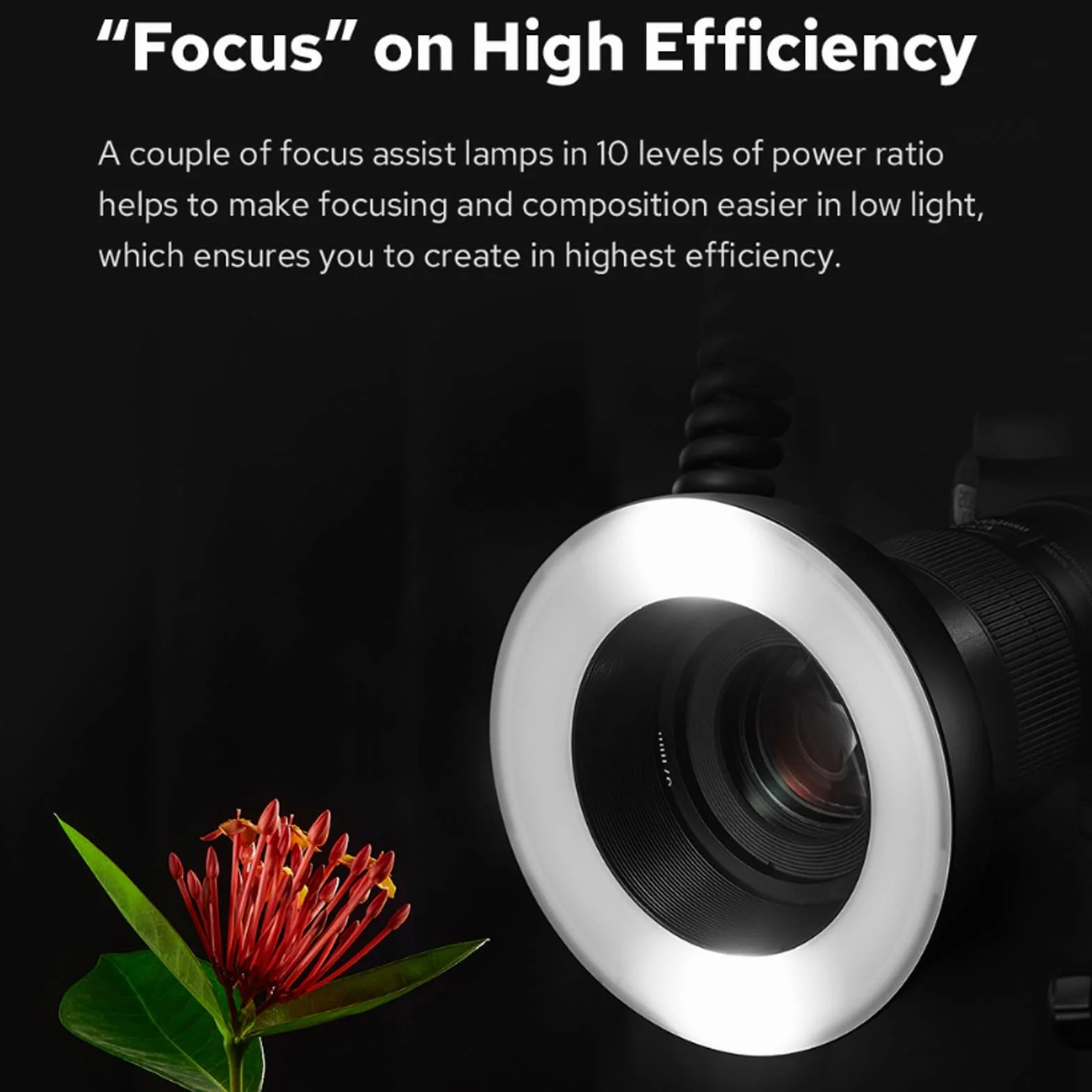 GODOX MF-R76 Anello LED Macro Speedlite 76Ws 660 Tubi Dual-Flash a piena potenza Regolazione della potenza da 1/128 a 1/1 10 livelli di rapporto di potenza per fotocamere DSLR Canon Nikon Sony Fuji
