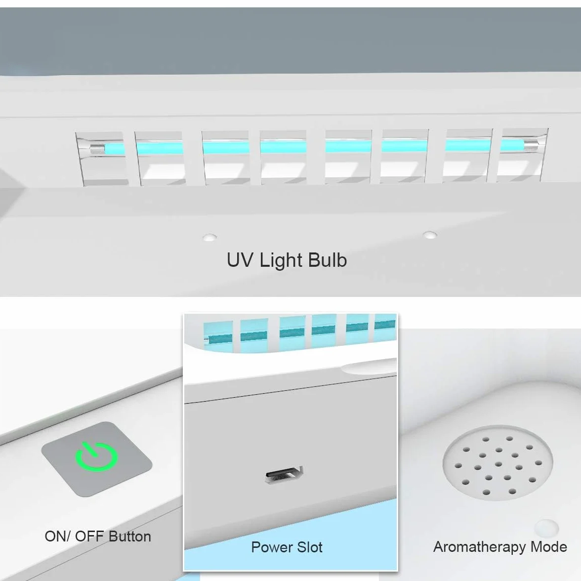 Scatola disinfettante con luce UV, scatola per la pulizia del telefono cellulare, scatola per la pulizia UVC portatile, per aromaterapia, sterilizzatore UV a 360° per telefono, spazzolini da denti