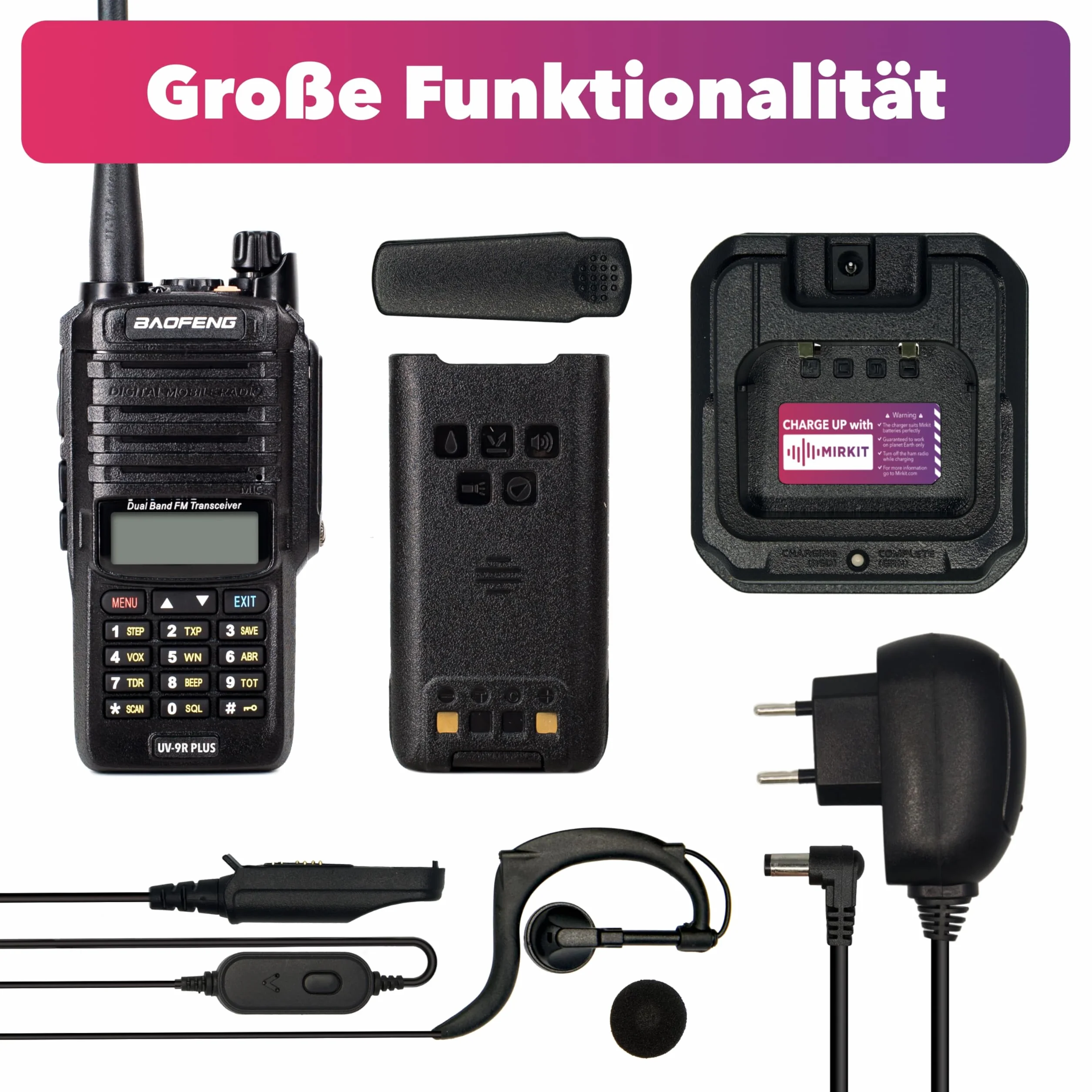 MIRKIT Radio impermeabile UV-9R Plus MK1 Dual Band 2200 mAh