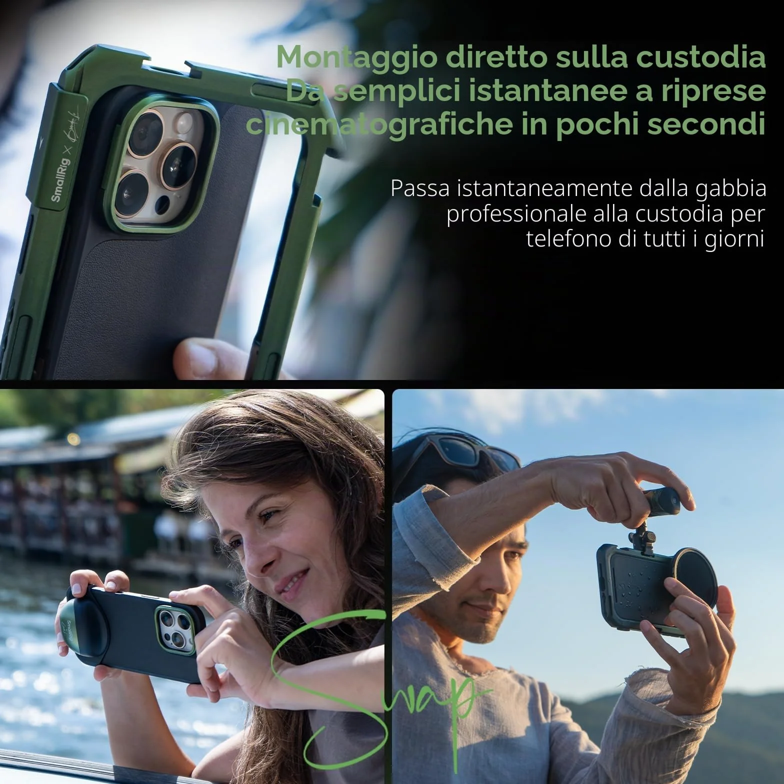 SMALLRIG x Brandon Li Kit Video Mobile per iPhone 16 Pro Max, Gabbia per Telefono con Kit per Telefono Leggera FilMov, Maniglie QR Wireless Girevoli, Kit Filtro VND 67 mm, Supporto per MagSafe - 5001