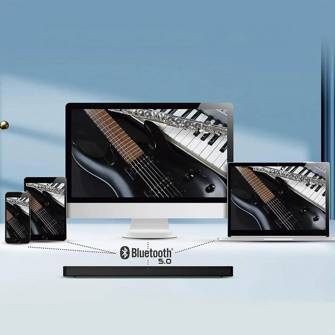 Hisense HS205G Soundbar 2.0, 120W, Supporta Dolby Digital e DTS Virtual: X, Bluetooth BT4.2, HDMI, USB, Porte HDMI eARC, CEC, Ingresso audio di linea (3,5 mm)