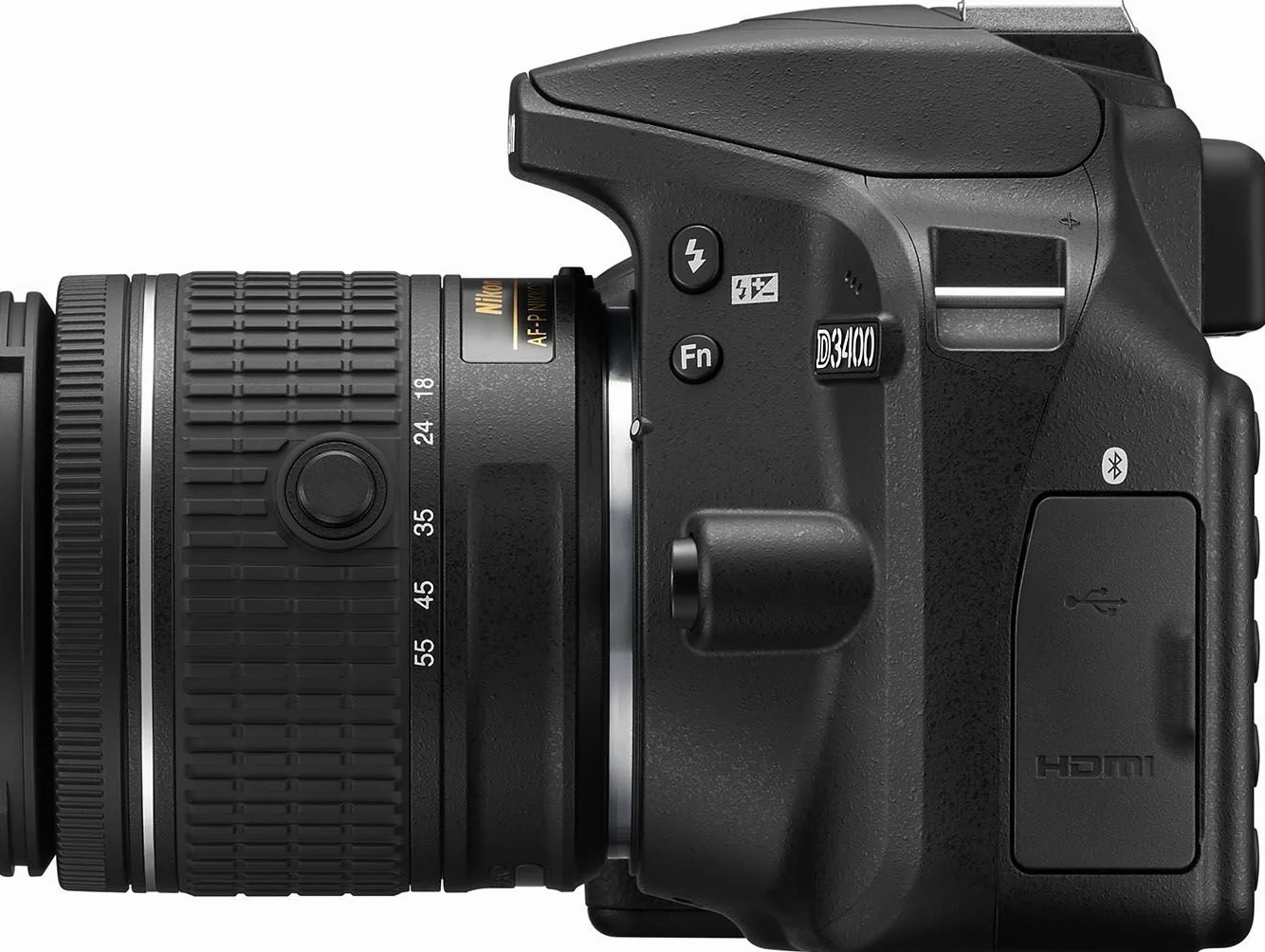 Nikon D3400 con Lente Nikkor AF-P 18/55VR, Fotocamera Reflex Digitale, 24,7 Megapixel, LCD 3", Colore Nero