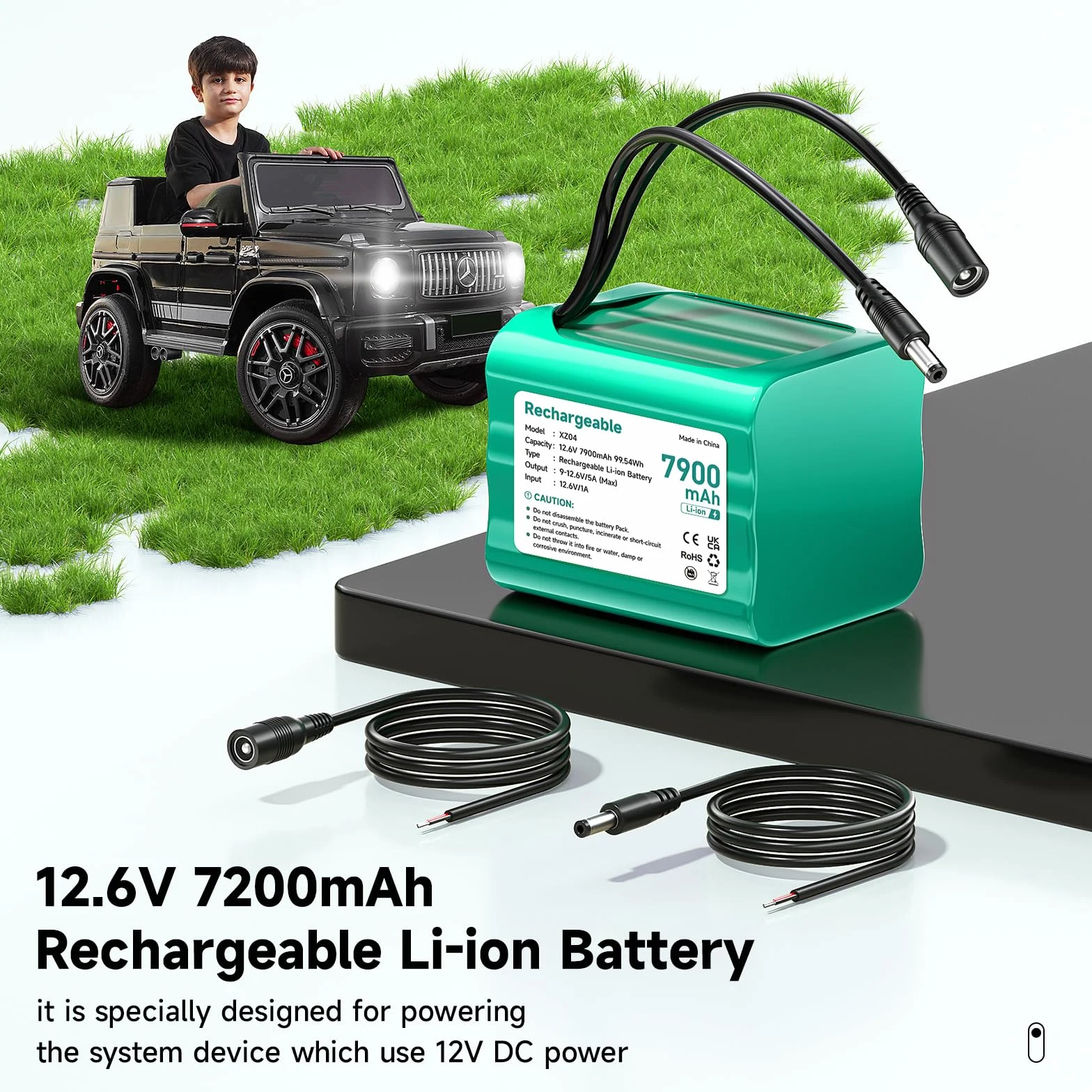 Batteria 12V 7900mAh 12,6V Litio per Soundboks, Fari Posteriori, Illuminazione Bici, Stagepiano, Sonar
