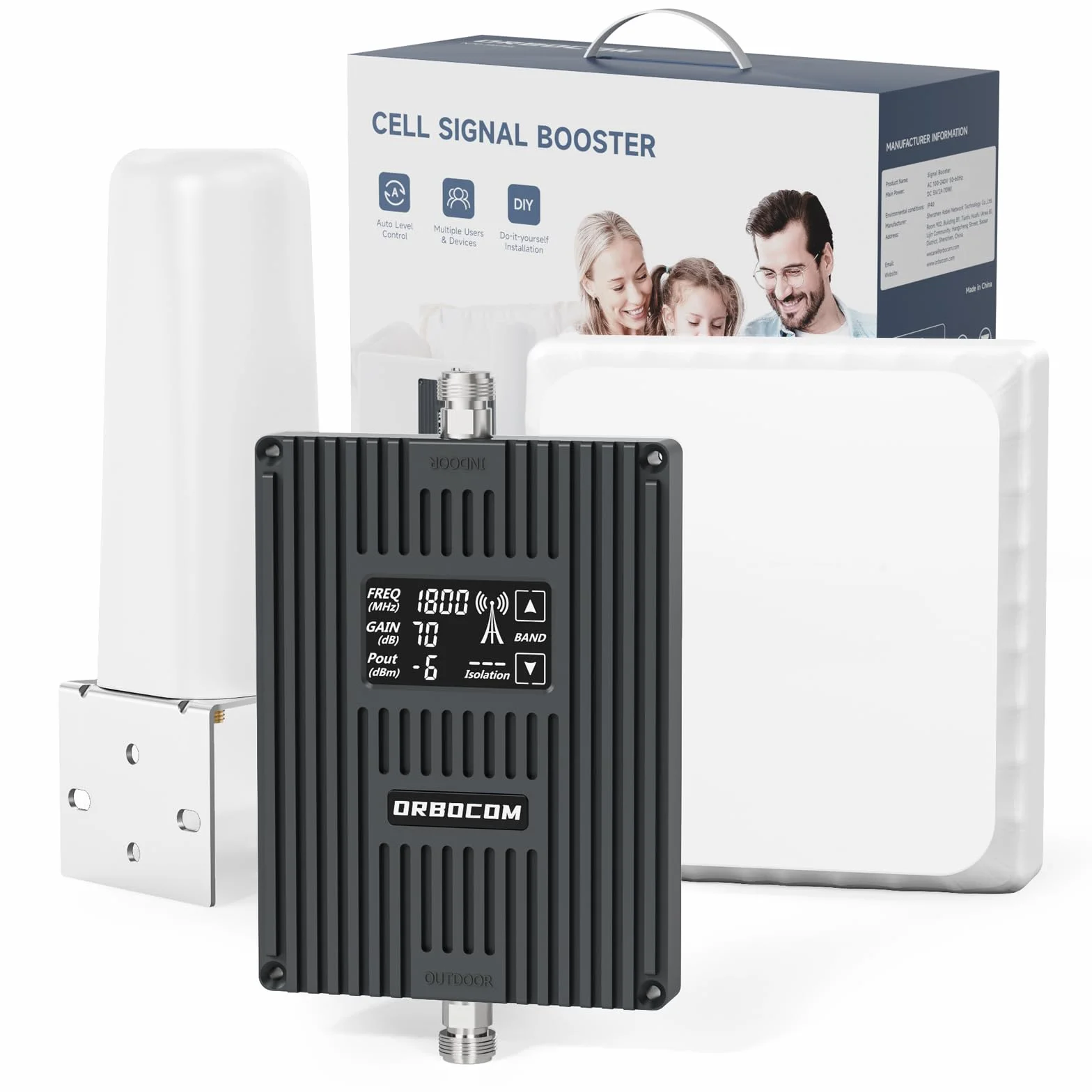 Amplificatore Segnale Cellulari Supporta le Bande 1/3/7/8/20 Ripetitore Segnale Cellulare 5G 4G 3G LTE GSM Per Tutti Gli Operatori Come TIM Tre - Display LCD Ad Alta Definizione