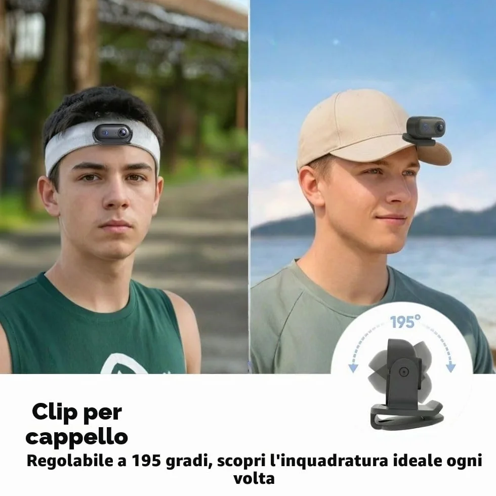 4K - Telecamera corpo 4K con tracciamento audio e video, impermeabile, magnetica e con clip a 360°, batteria da 120 minuti per ciclismo, passeggiate con animali (4K-P-64G)