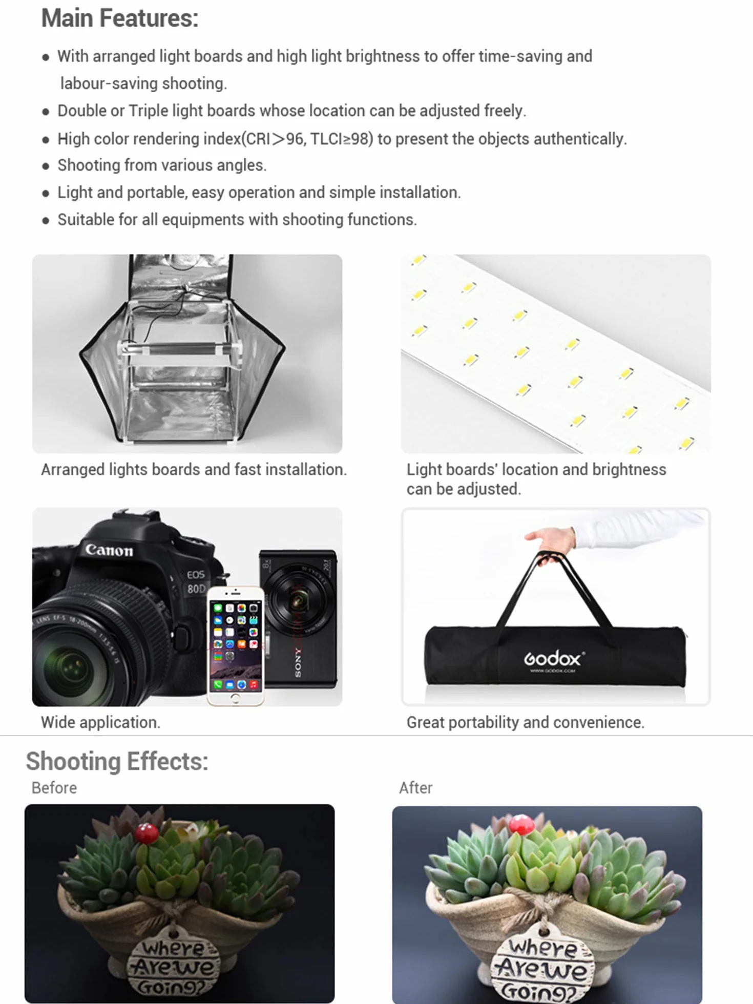 Godox LST80 LED Mini Portable Photography Studio Box