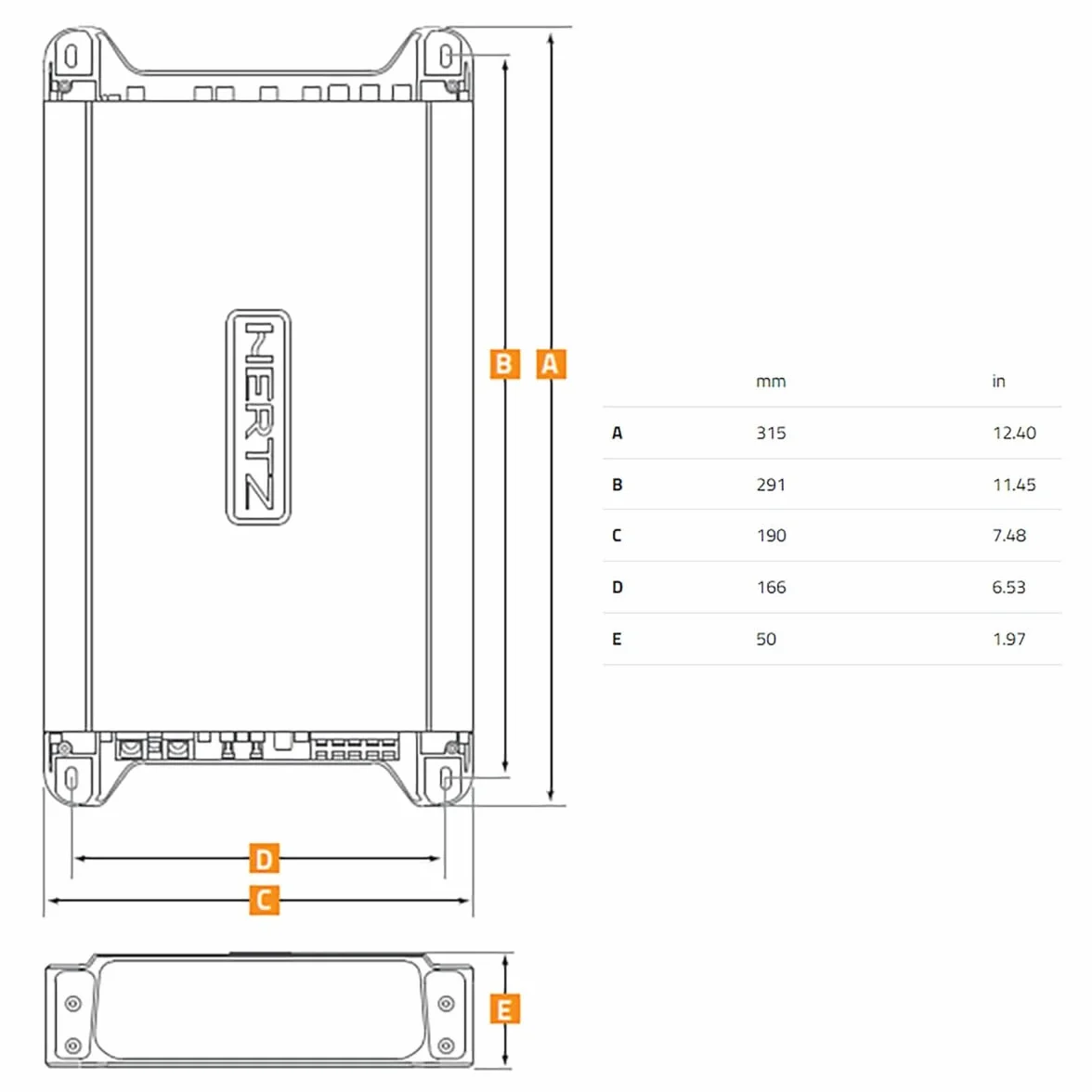 Hertz HCP 4MDK Amplificatore 4 Canali Classe D per Barca e Auto, 4x250W a 2 Ohm