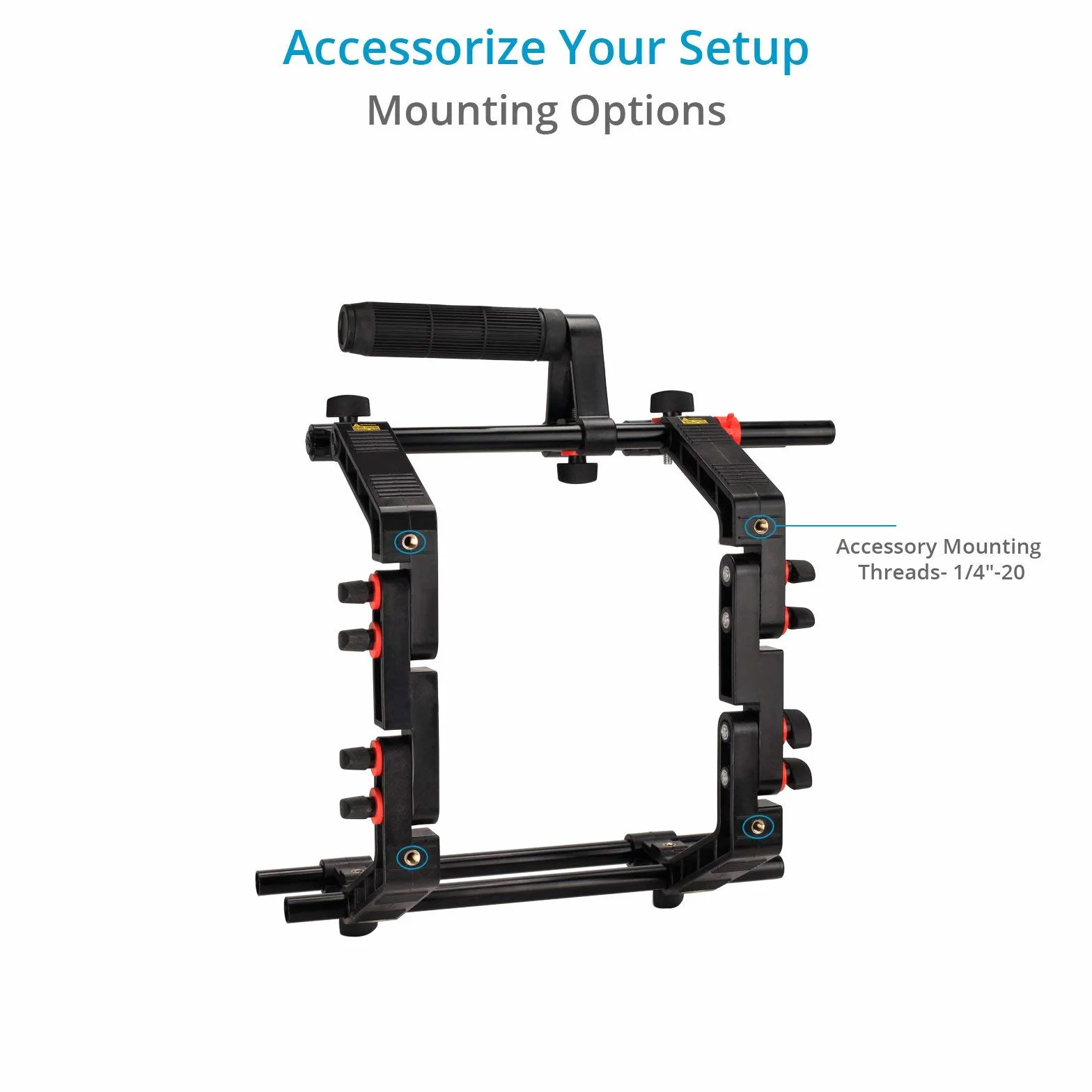 Kit Supporto a Spalla per Fotocamera con Cage e Matte Box per DSLR e Videocamere. Staffe e Impugnature Regolabili (FC-02)