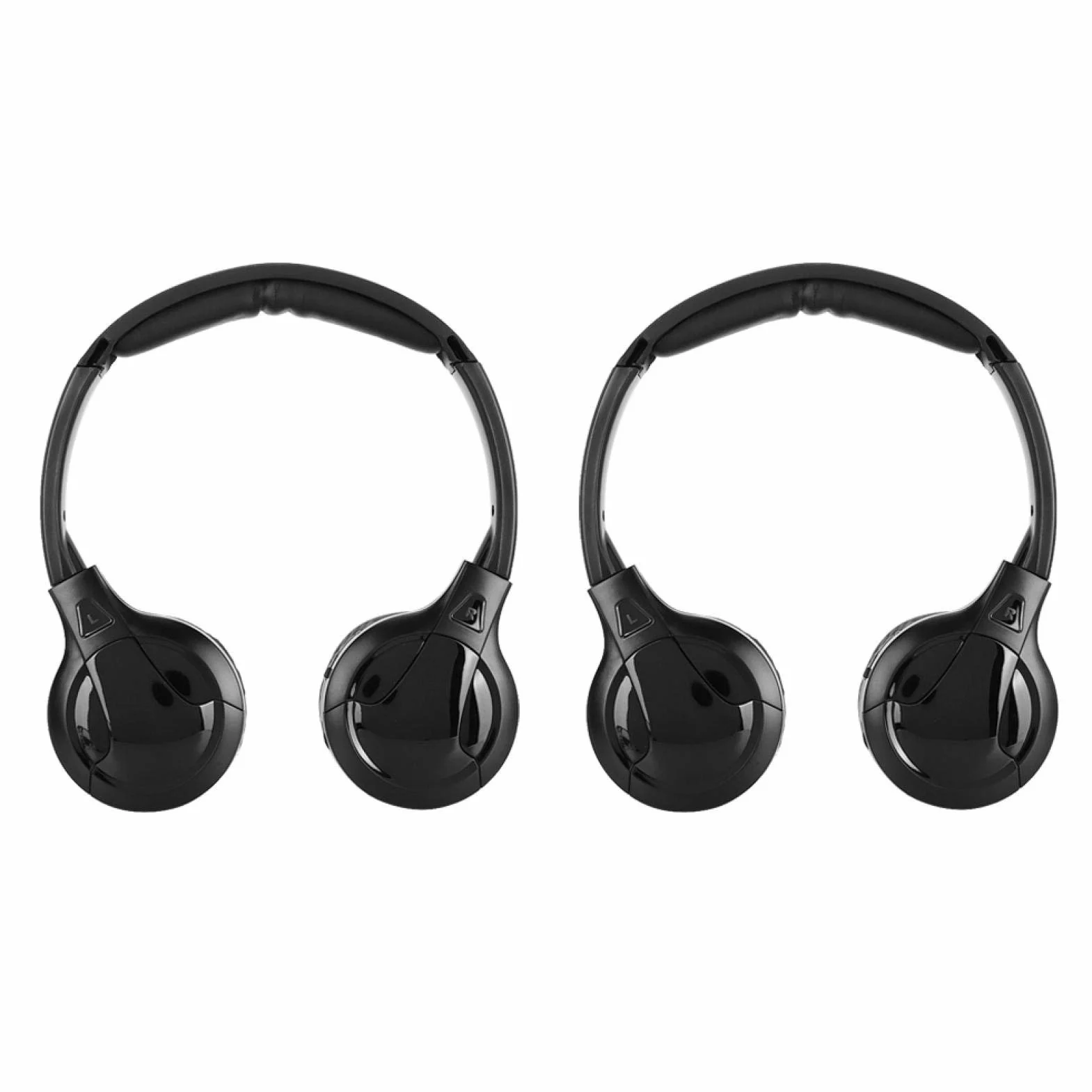 Auricolare per auto, auricolare per cuffie audio stereo IR a infrarossi senza fili a 2 canali per poggiatesta per auto DVD(1 paio di auricolari a infrarossi)