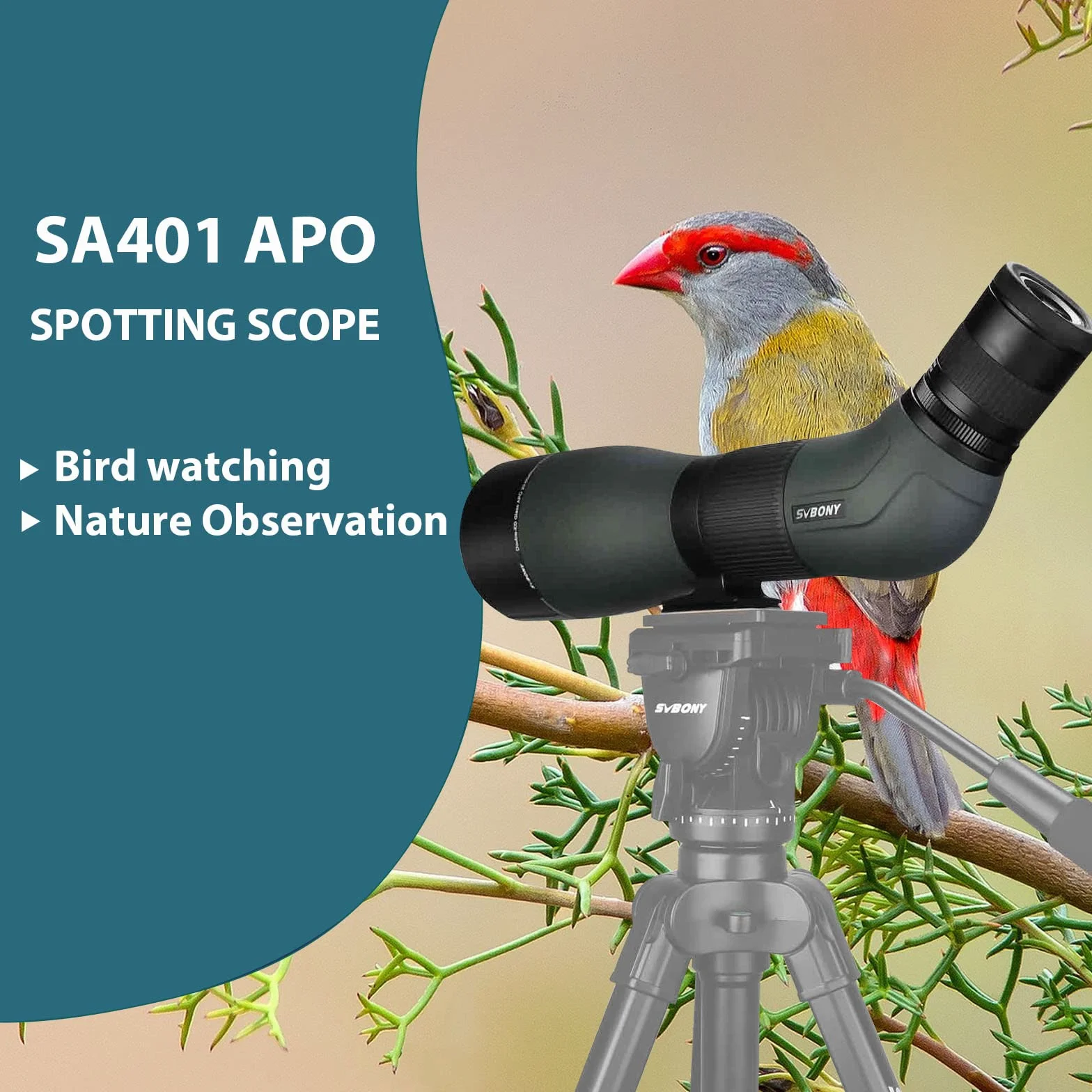 Svbony SA401 APO Spotting Scope 20-60x85, Doppio Vetro ED Cannocchiale per Birdwatching Messa a Fuoco Precisa, Impermeabile Telescopio Angolato per Birdwatching, Natura