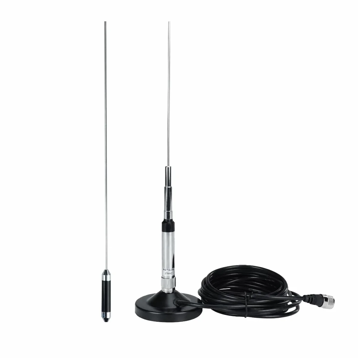 Retevis CB Funk per Radio CB, Lunghezza 120cm, 150W, Connettore PL259, Impedenza 50 Ohm, Antenna CB con Cavo RG58 da 5 m, Supporto magnetico, Antenna CB 27 MHz, Compatibile con CB Midland/Retevis