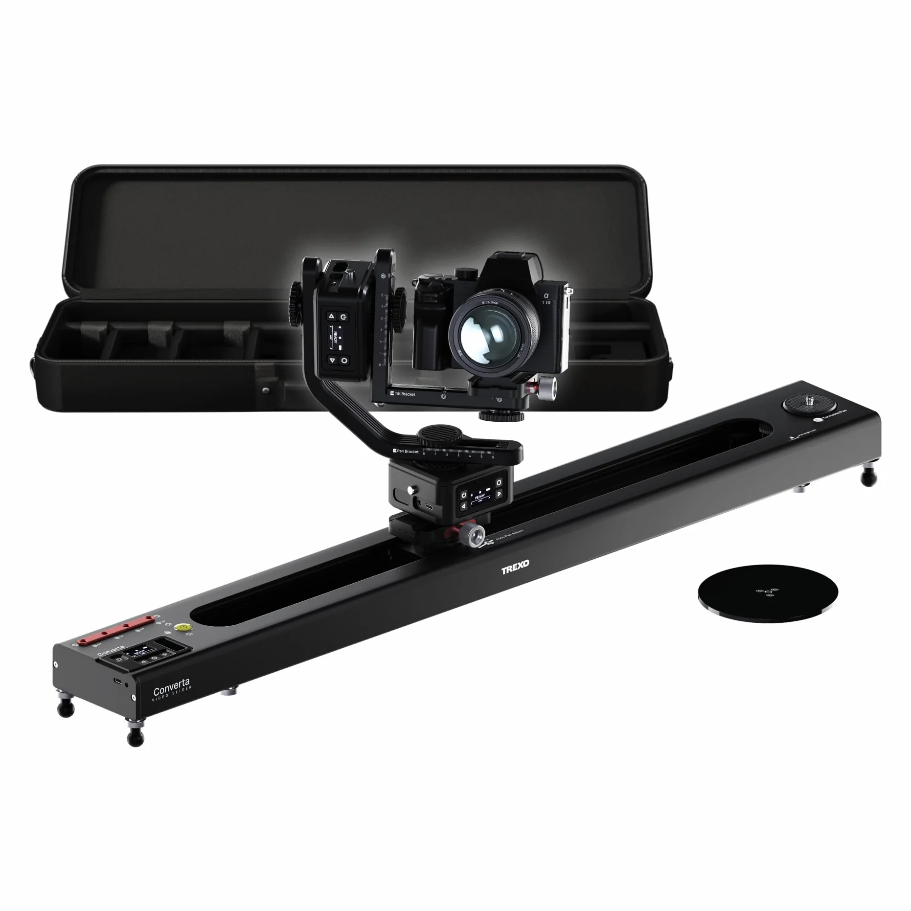 Trexo Converta Pro - AI-Powered Video Slider, Built-in Rotary Table, 90° Panoramic Shooting, Time-Lapse, Loop Mode, APP & Voice Control, Pro Camera Motion System (C600-60cm/23.6")