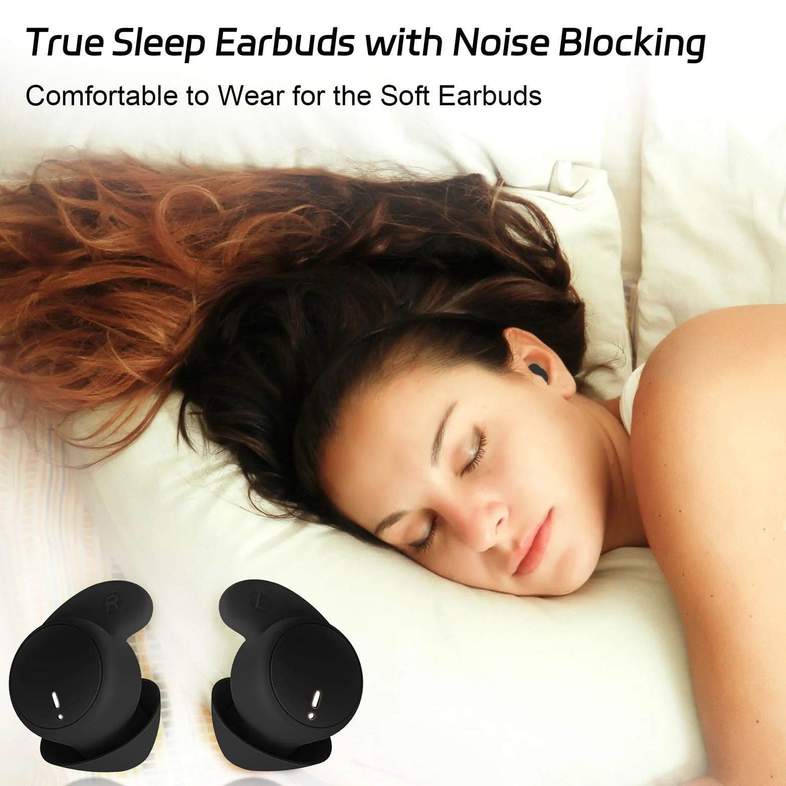 LOBKIN Cuffie Per Dormire, Cuffie Antirumore Per Dormire,Mini Auricolari Invisibili Bluetooth 6.0 In Silicone Liquido,Auricolari Per Dormire, Adatte Per Sport, Yoga e Viaggi