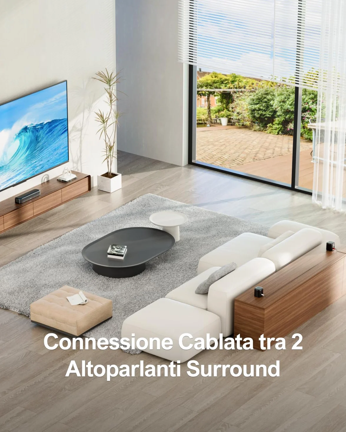 ULTIMEA 5.1ch Soundbar, Impianto Surround Virtuale per TV, App Controllo, Sound Bar per TV con Impianto Audio Home Theater, Soundbar Bluetooth con Subwoofer e 2 Altoparlanti Surround, Aura A30